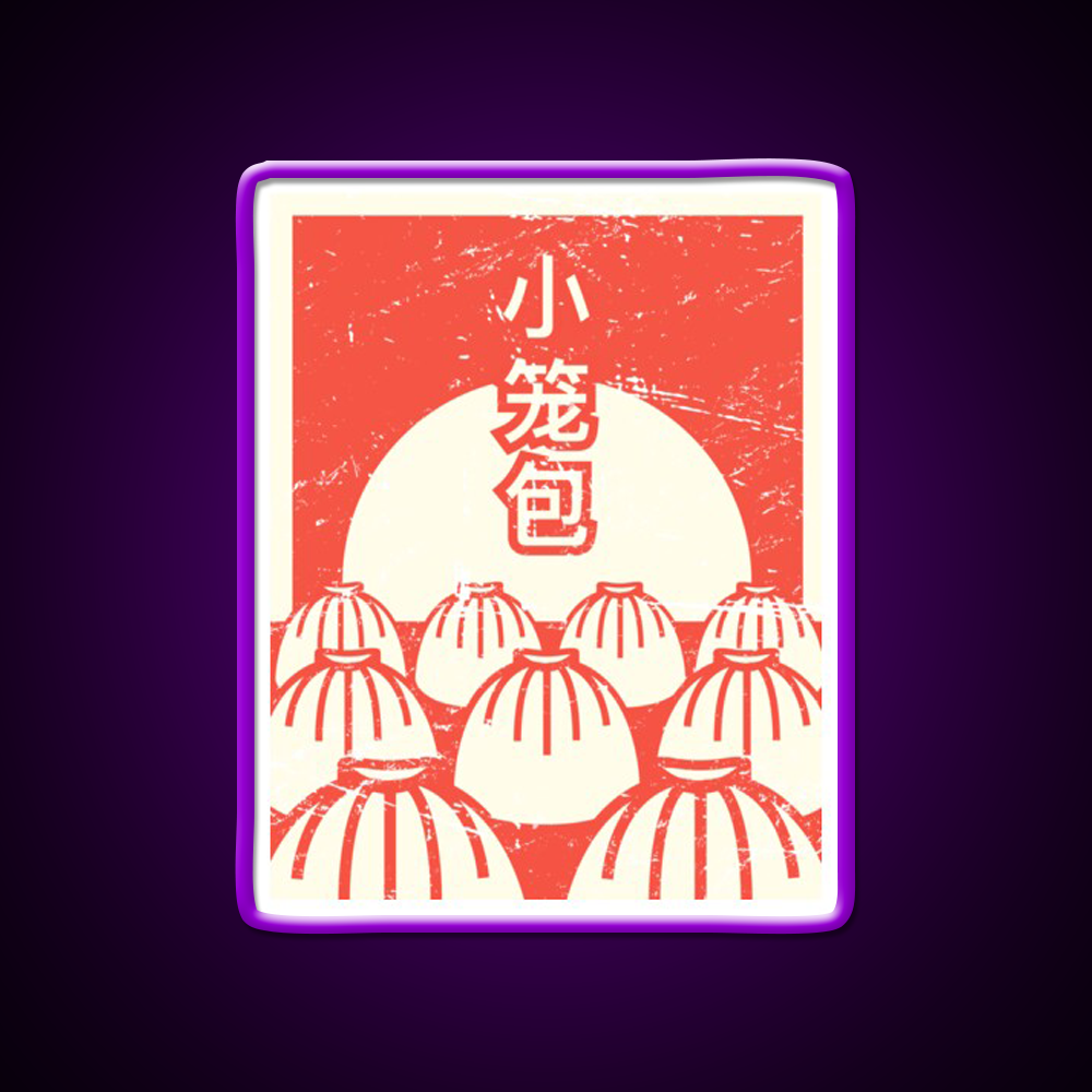 Funny Xiaolongbao Chinese Food Dumpling Led Neon Sign Chinese Food Rgb Color