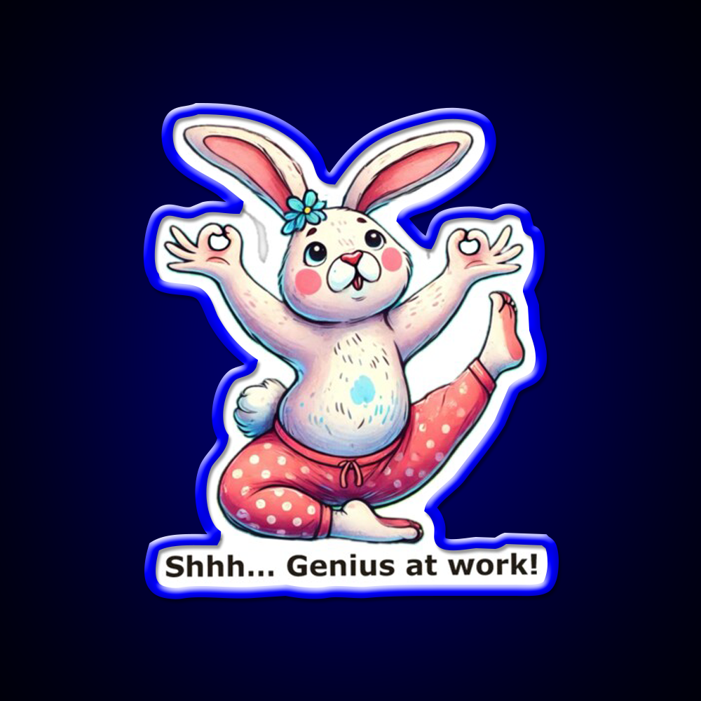 Funny Yoga Bunny Poses Yoga Led Neon Sign For Wellness Space Rgb Color