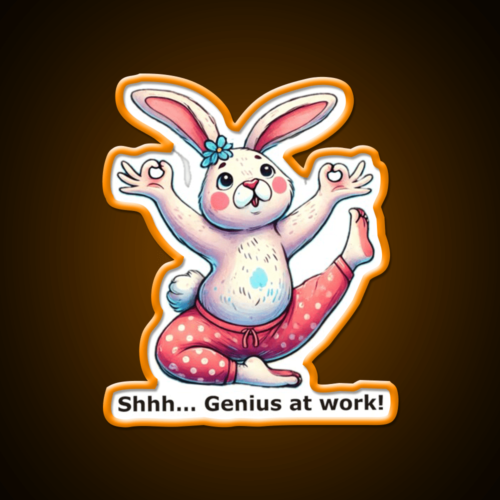 Funny Yoga Bunny Poses Yoga Led Neon Sign For Wellness Space Rgb Color - Shineneon