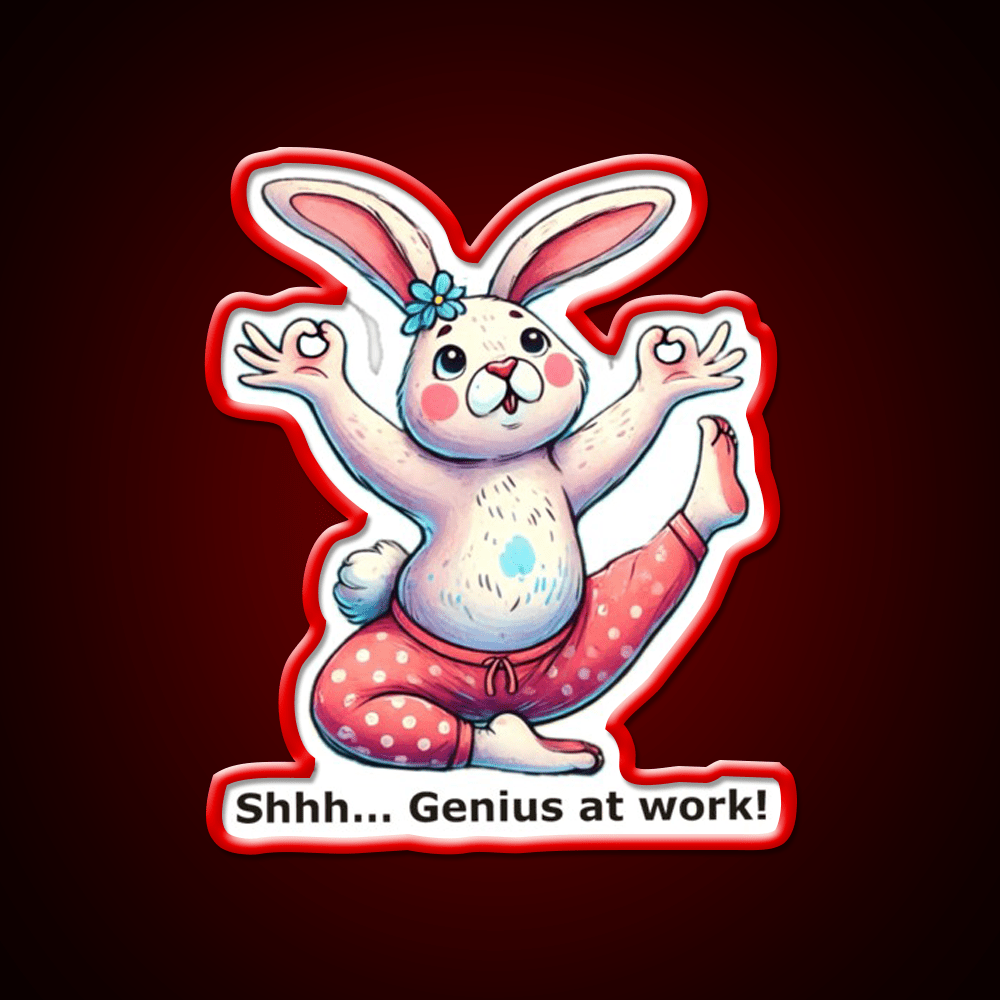 Funny Yoga Bunny Poses Yoga Led Neon Sign For Wellness Space Rgb Color - Shineneon