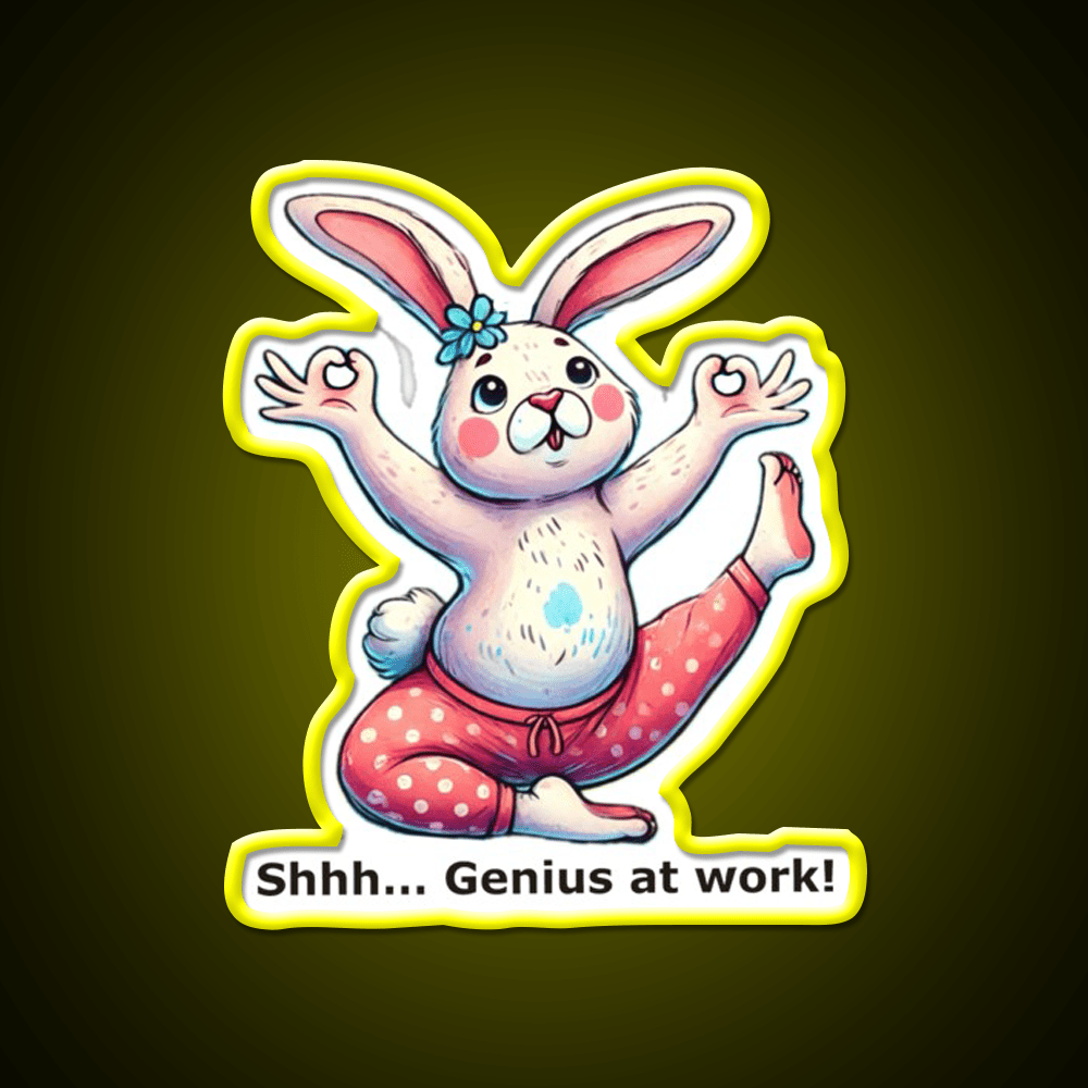 Funny Yoga Bunny Poses Yoga Led Neon Sign For Wellness Space Rgb Color - Shineneon