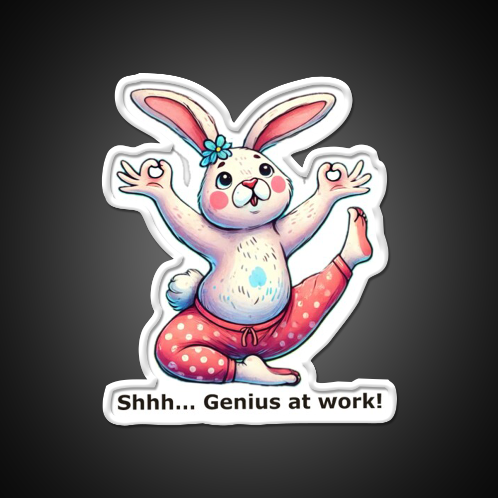 Funny Yoga Bunny Poses Yoga Led Neon Sign For Wellness Space Rgb Color