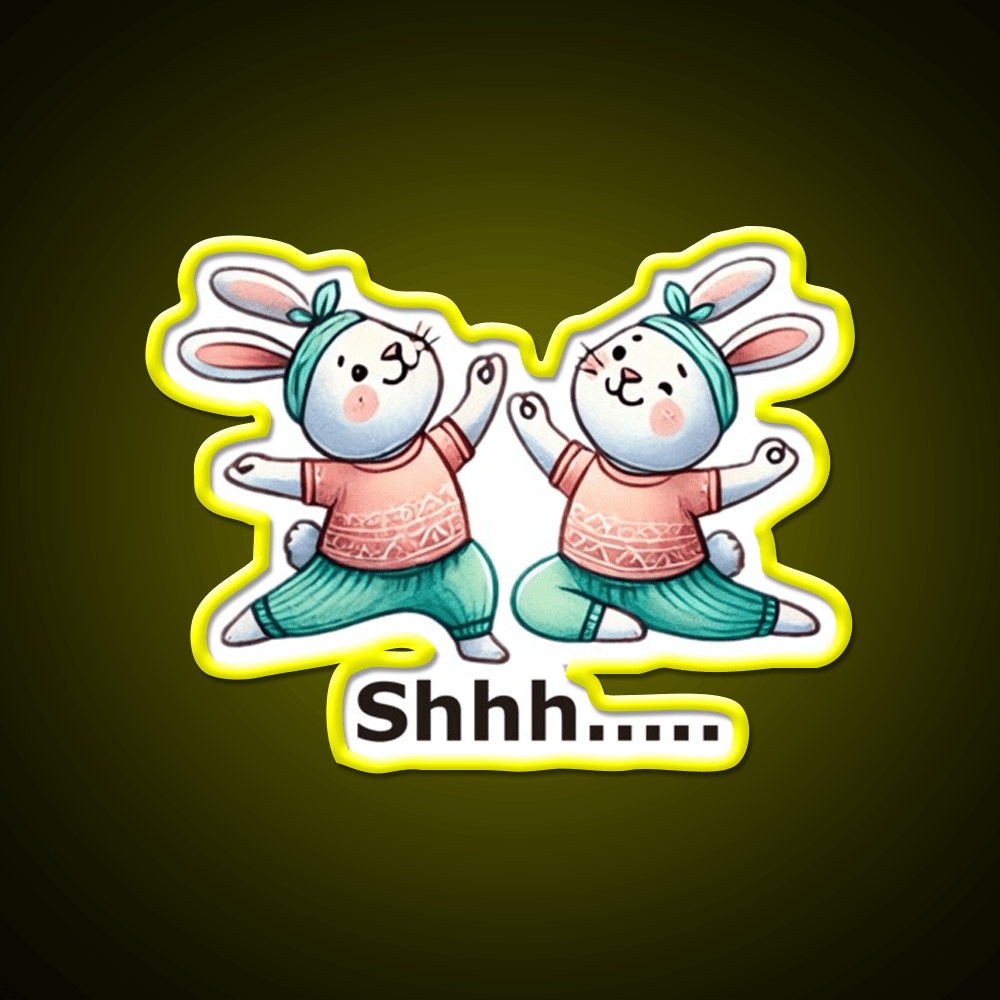 Funny Yoga Bunny Poses Yoga Led Neon Sign Yoga Studio Rgb Color - Shineneon