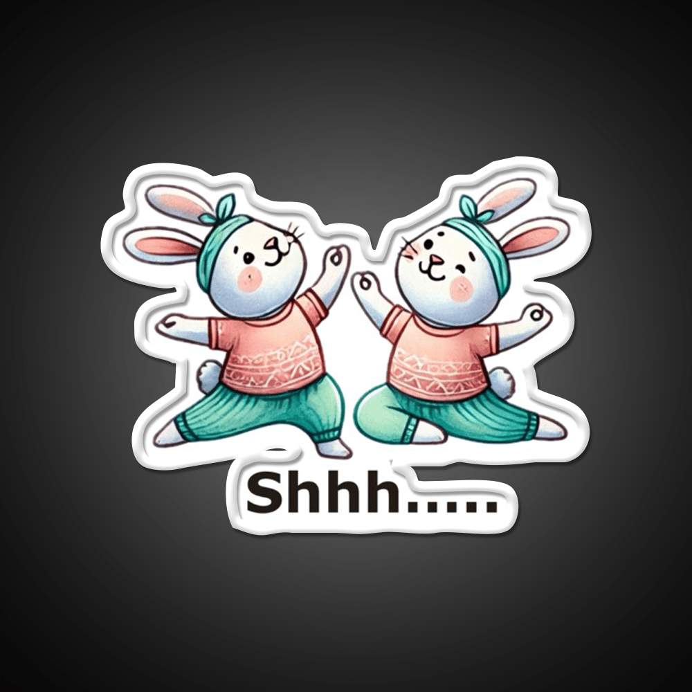 Funny Yoga Bunny Poses Yoga Led Neon Sign Yoga Studio Rgb Color - Shineneon