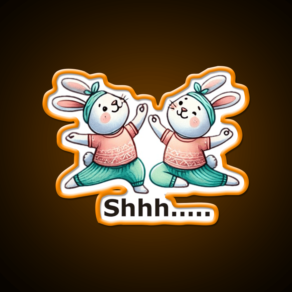 Funny Yoga Bunny Poses Yoga Led Neon Sign Yoga Studio Rgb Color - Shineneon