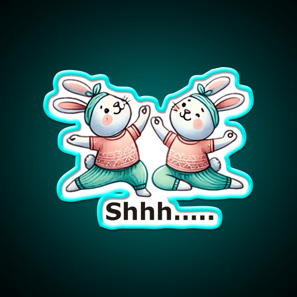 Funny Yoga Bunny Poses Yoga Led Neon Sign Yoga Studio Rgb Color - Shineneon