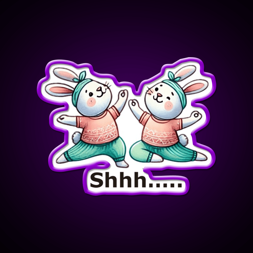 Funny Yoga Bunny Poses Yoga Led Neon Sign Yoga Studio Rgb Color - Shineneon