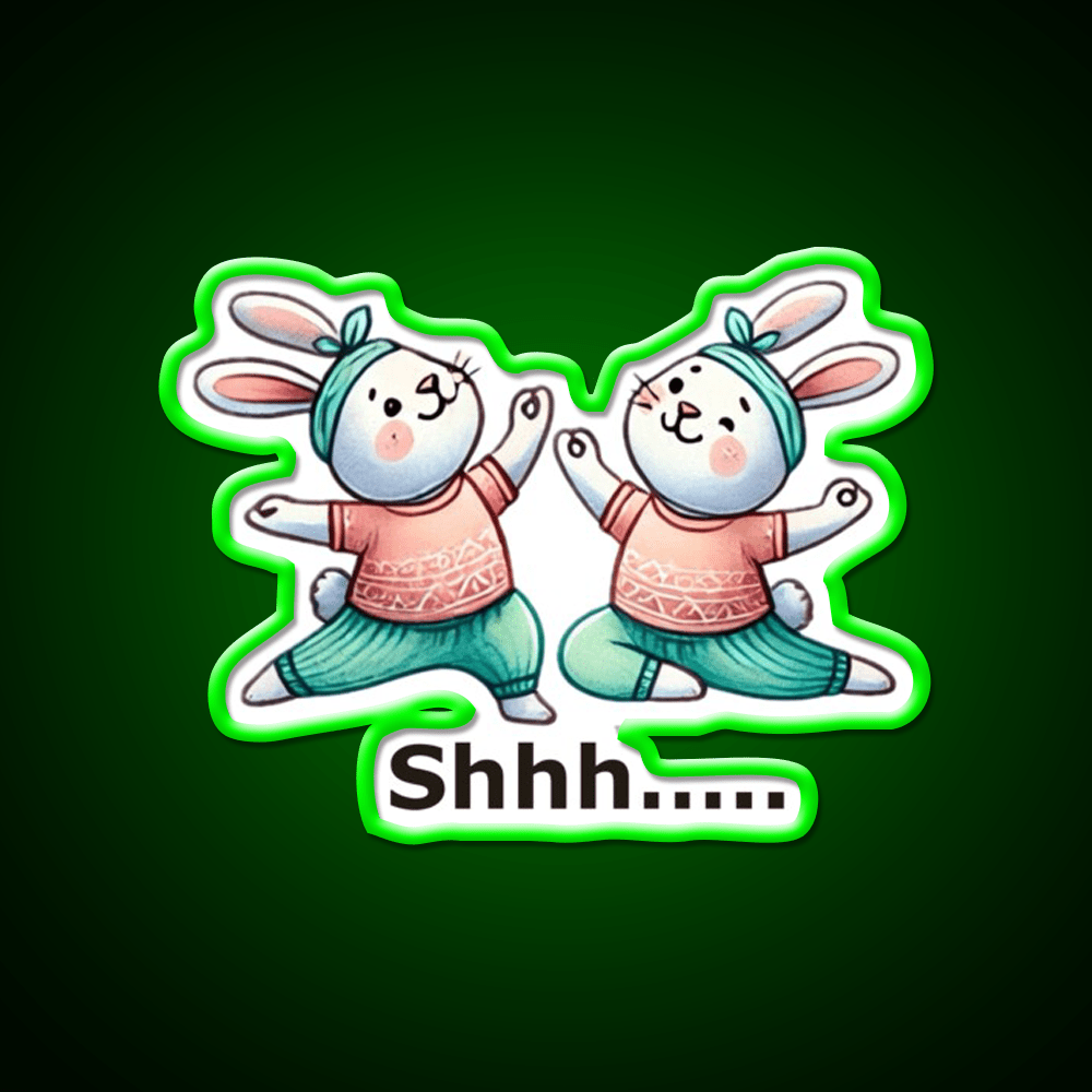 Funny Yoga Bunny Poses Yoga Led Neon Sign Yoga Studio Rgb Color - Shineneon