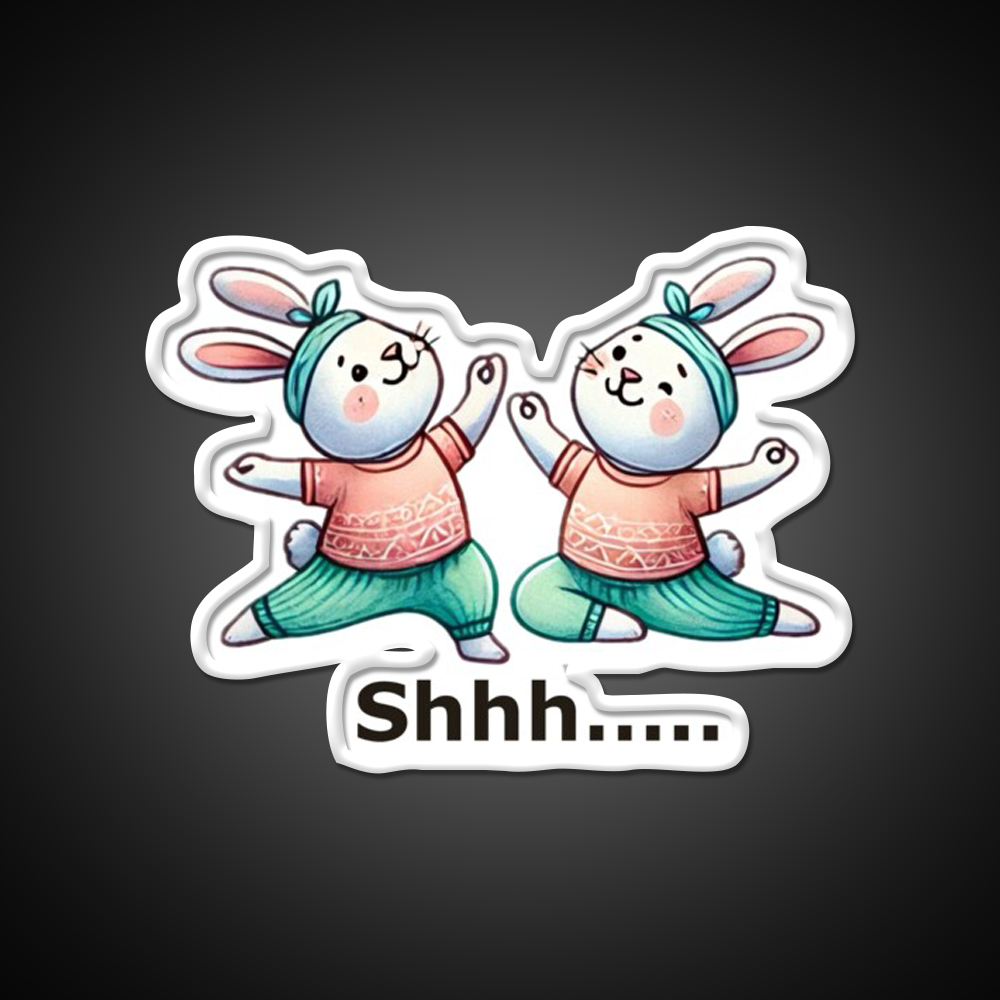 Funny Yoga Bunny Poses Yoga Led Neon Sign Yoga Studio Rgb Color