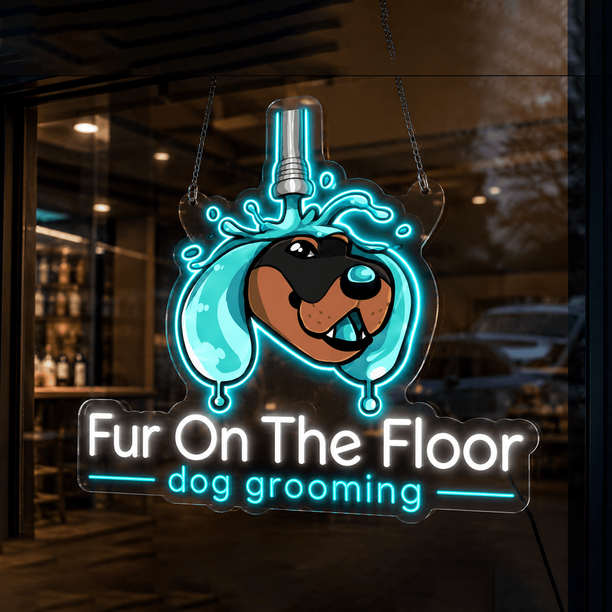 Fur On The Floor Dog Grooming Custom LED Neon Sign - Shineneon