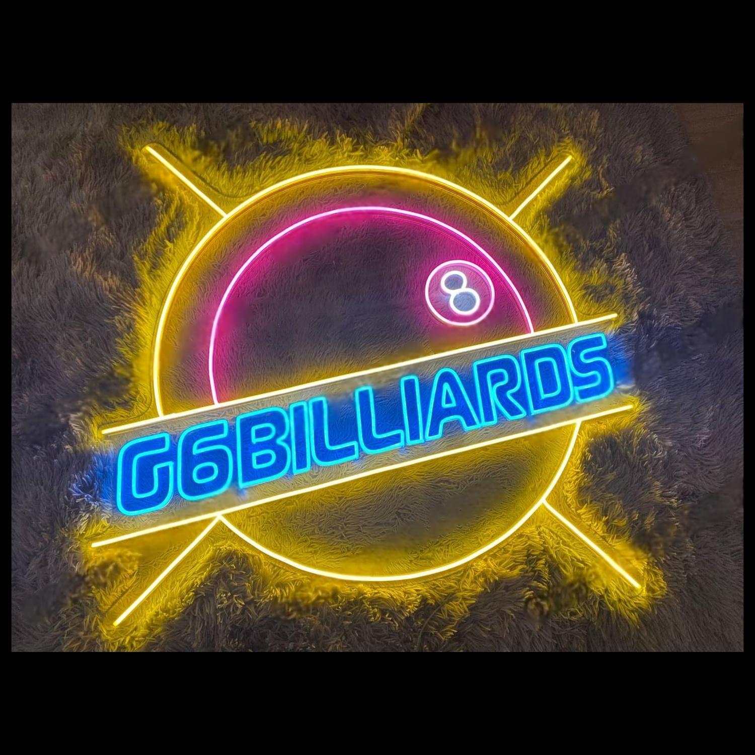 G6 Billiards 8-Ball Multicolor Led Neon Sign For Bars Game Rooms | Shineneon