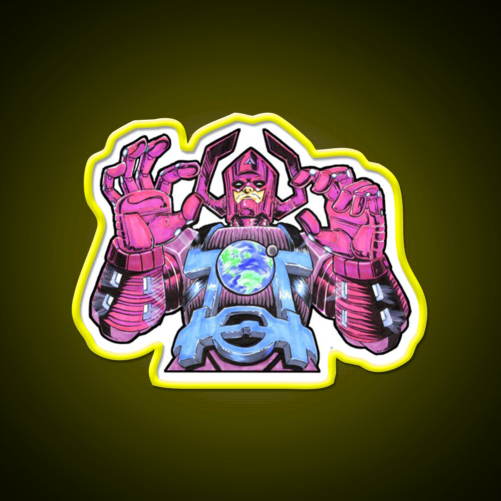 Galactus Hunger Snack Food Led Neon Sign Rgb Color - Custom LED neon sign front view