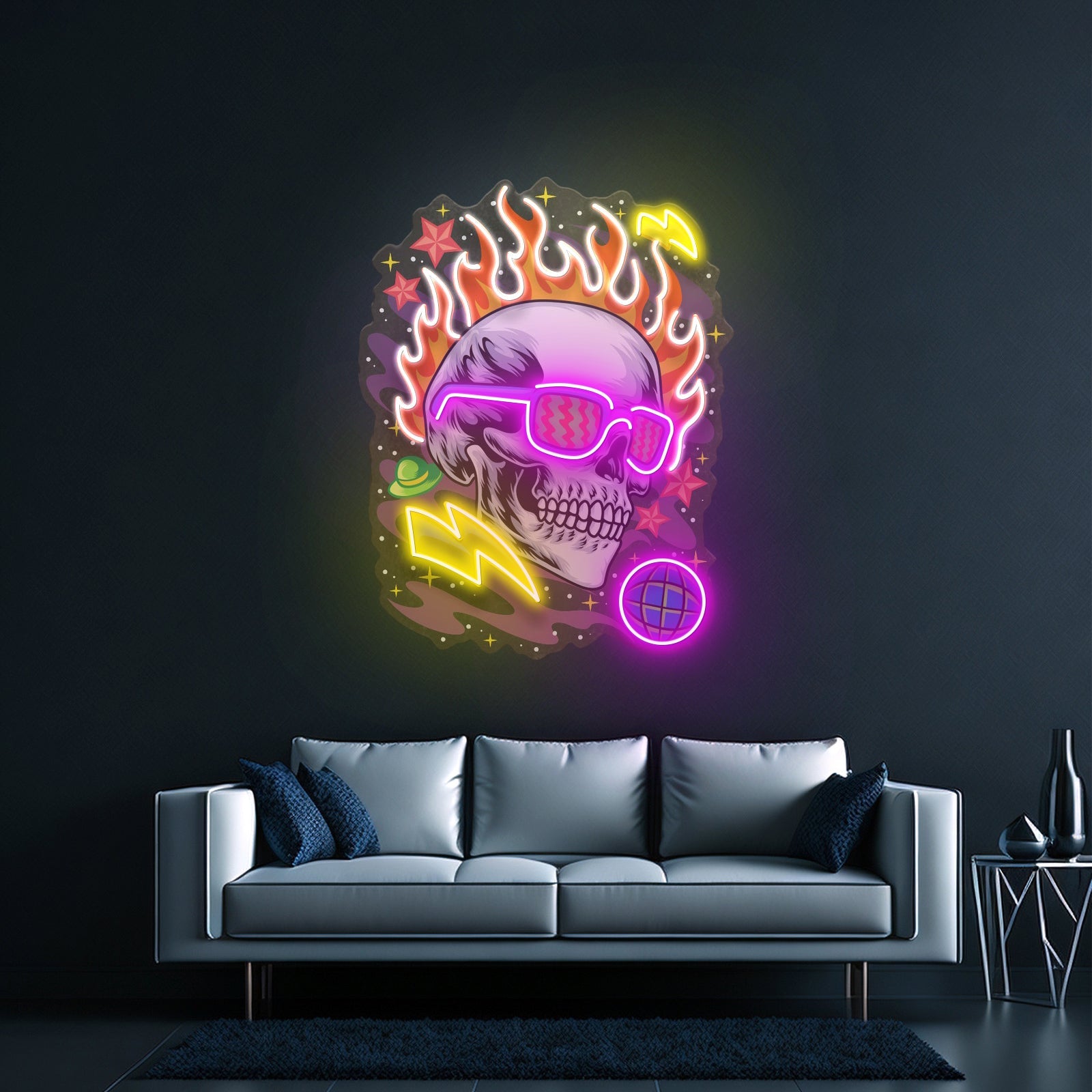 Galaxy Skull Led Neon Sign Light Custom Led Signs - Shineneon