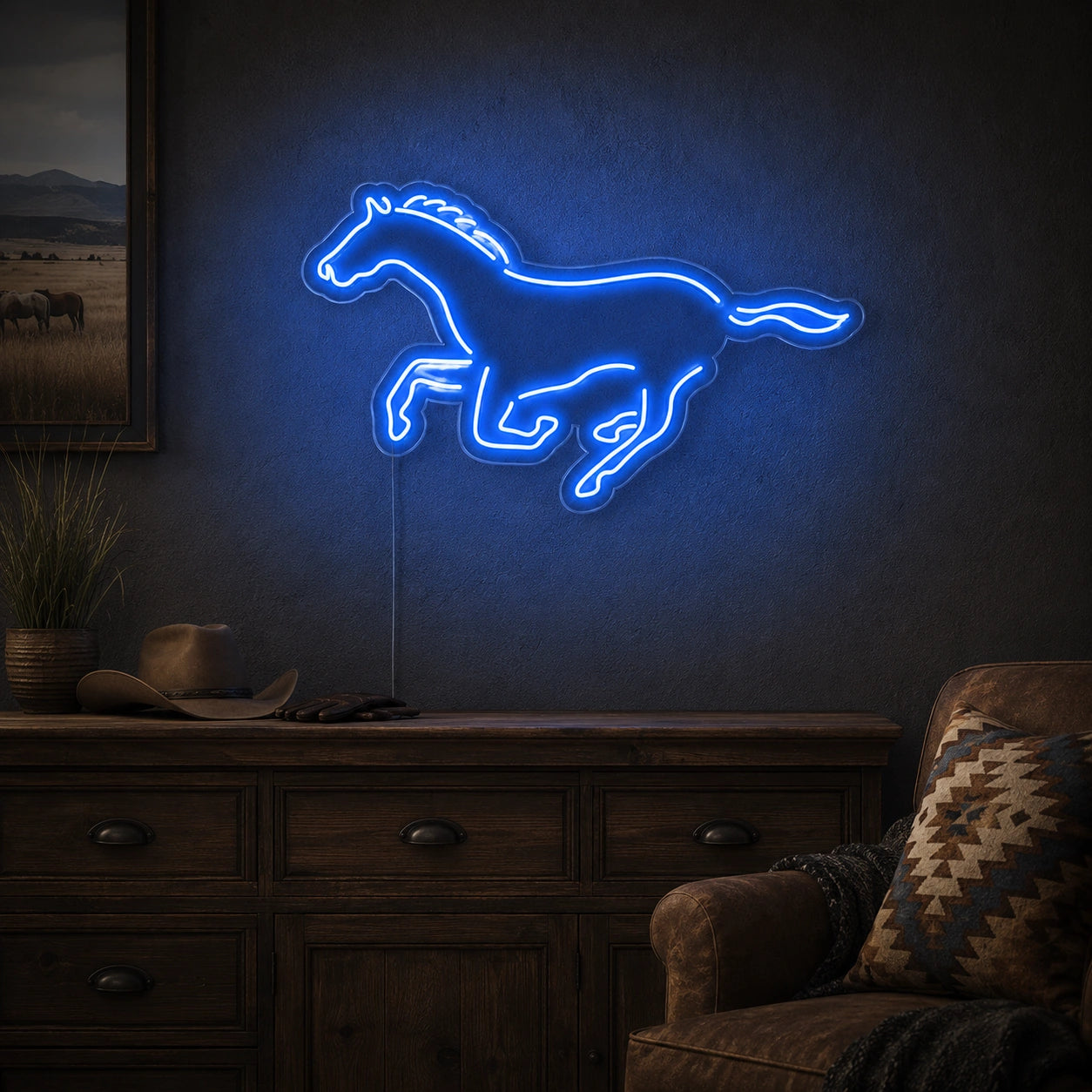 Galloping Horse LED Neon Sign size image