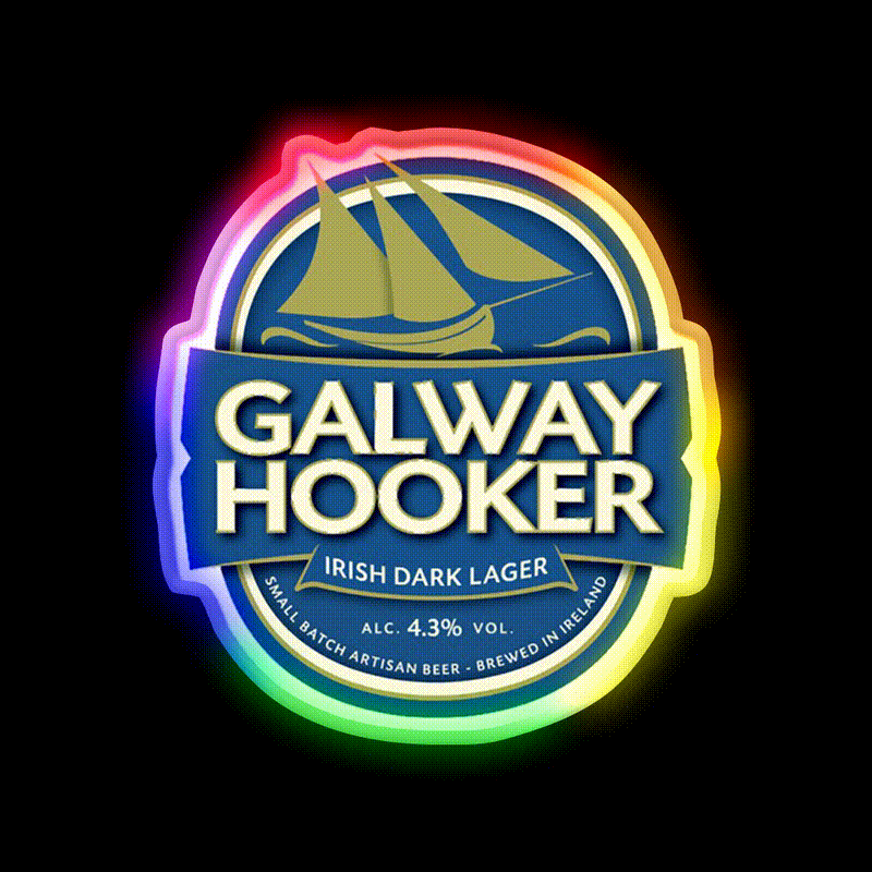 Galway Hooker Beer Bar Decor Led Neon Sign Rgb Color - LED neon sign close-up detail