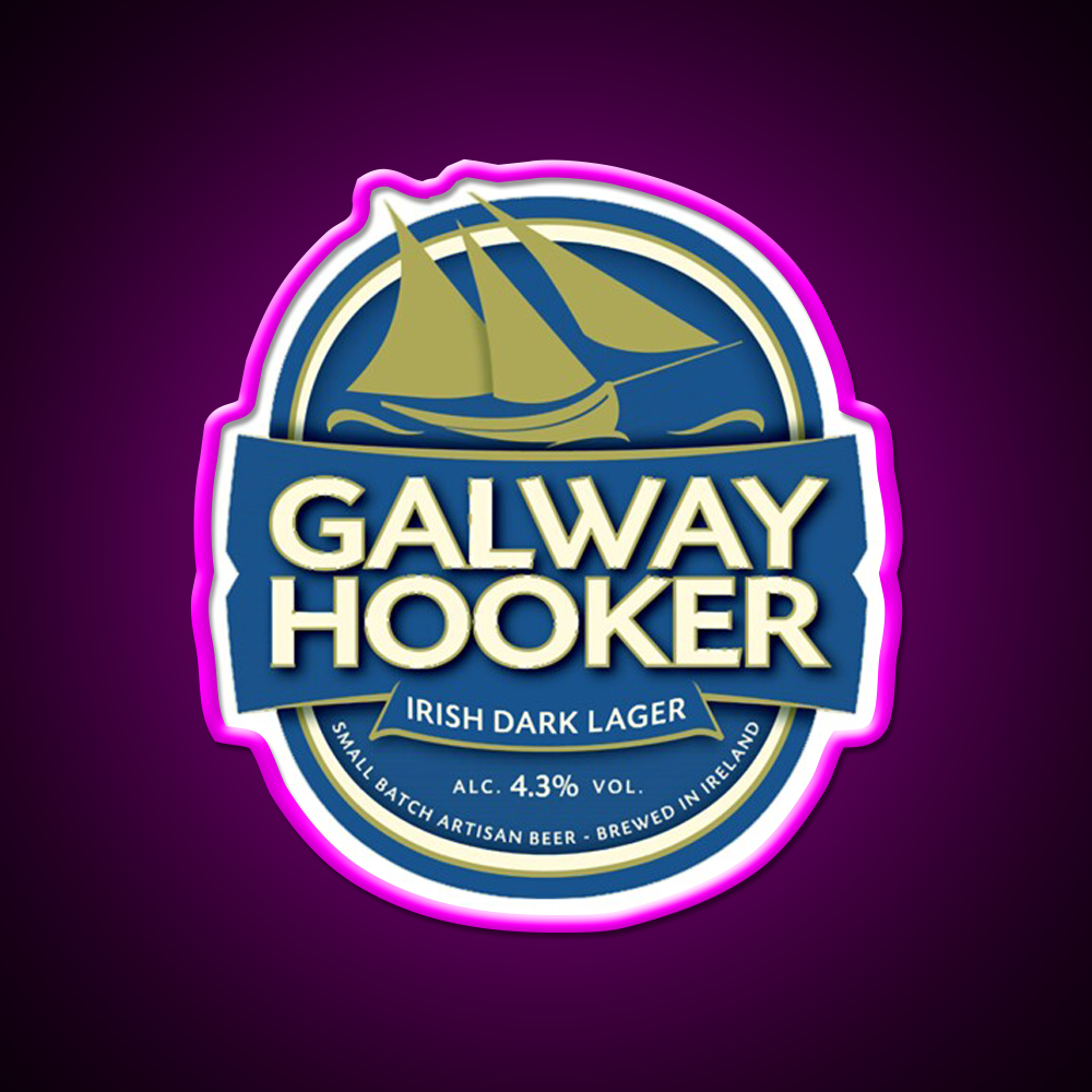 Galway Hooker Beer Bar Decor Led Neon Sign Rgb Color - Neon sign mounted on wall in room