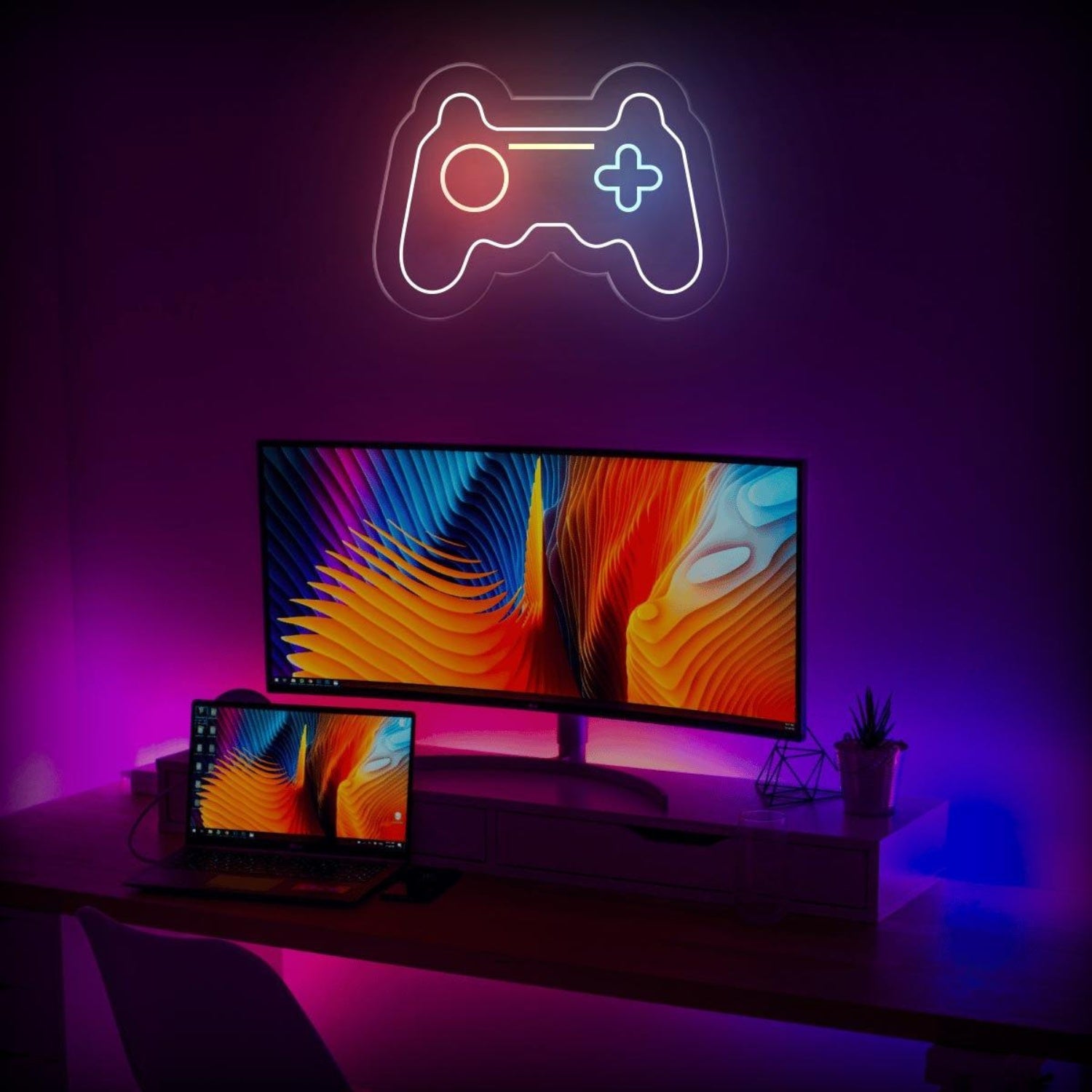 Game Controller Led Neon Sign With Rgb Colors For Gaming Room Wall Decor | Shineneon