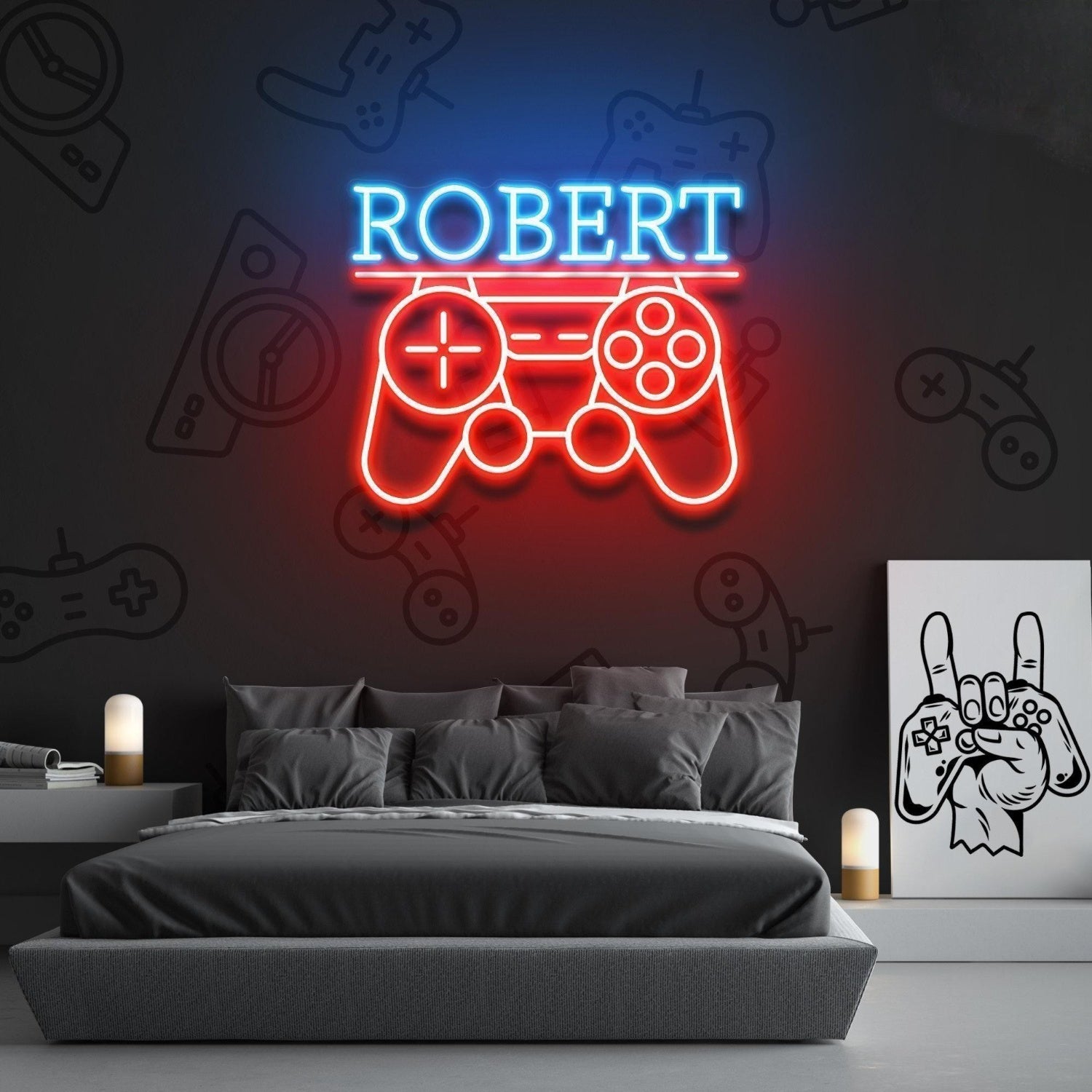 Game Controller Led Neon Sign With Your Lovely Kids Name | Shineneon