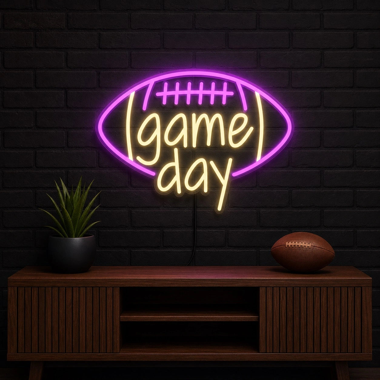 Game Day Football Man Cave LED Neon Sign size image