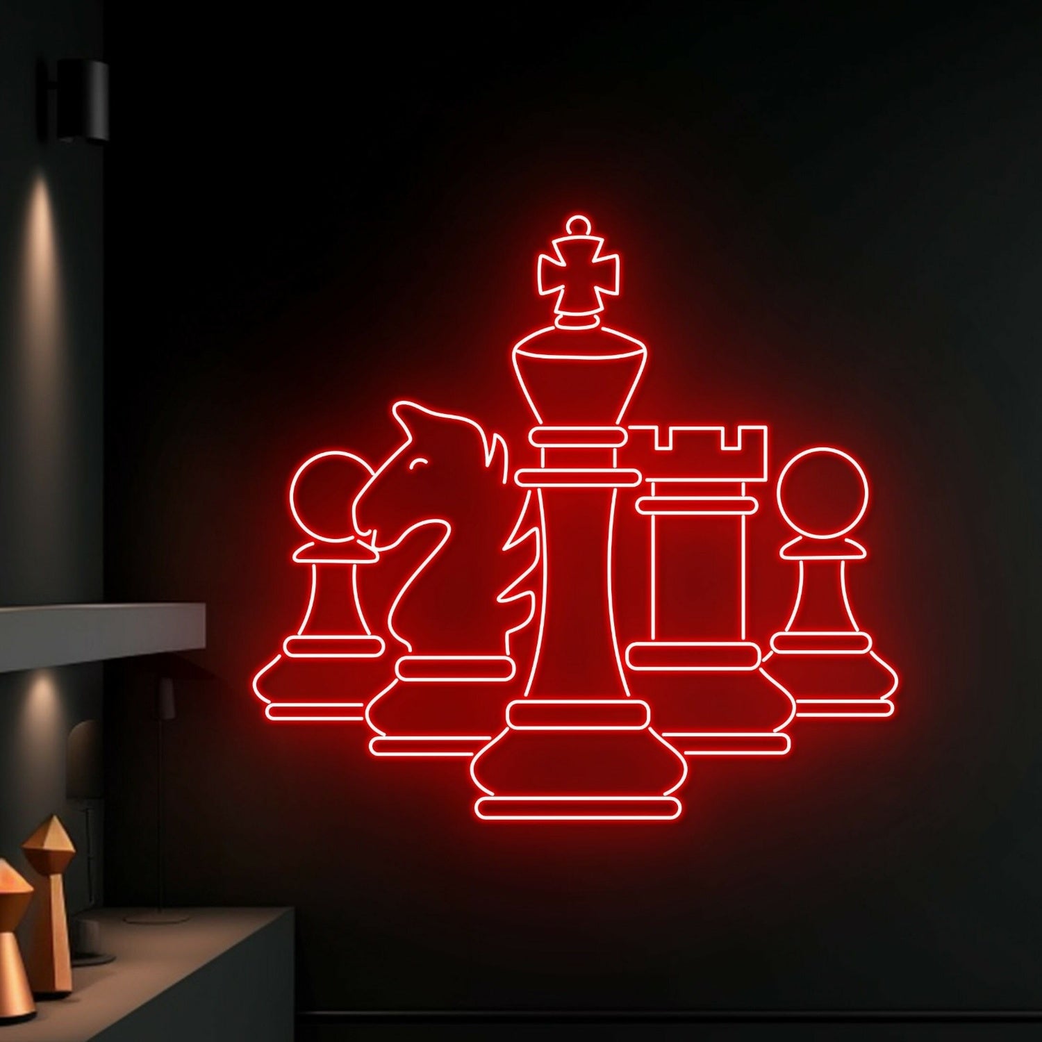 Game Nights And Deccustom Chess Led Neon Sign Fsocial Events - Shineneon