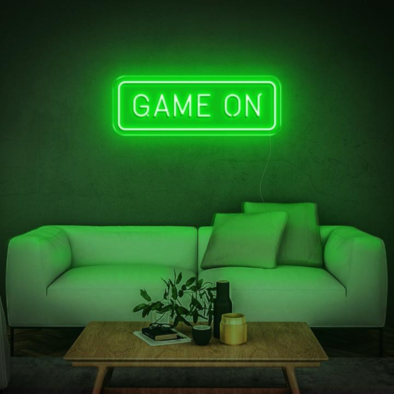 Game On Green White Led Neon Sign For Gaming Room Decor | Shineneon