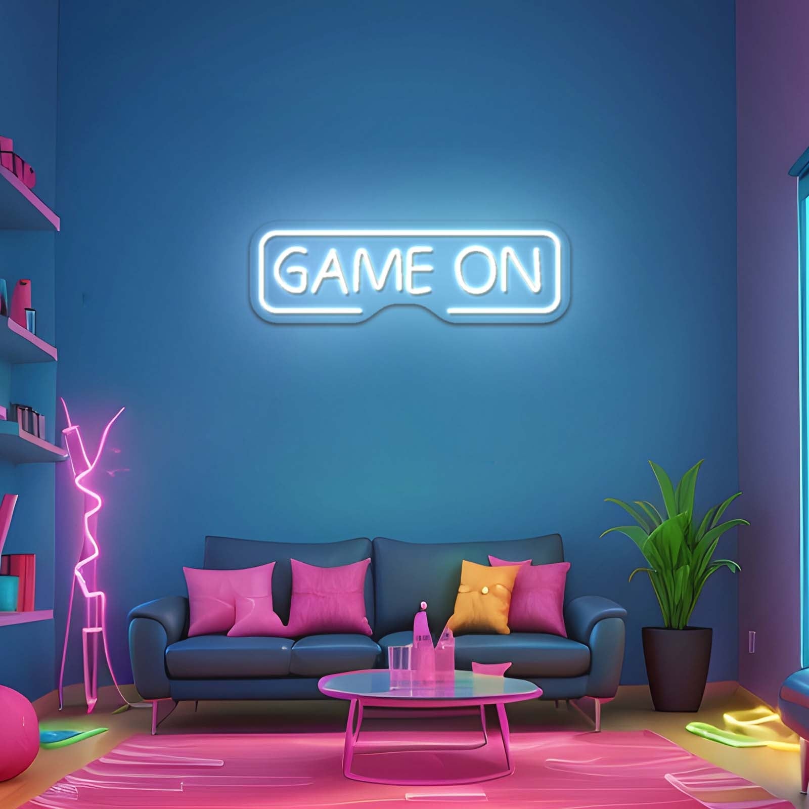 Game On Neon Sign Game Room Decor Man Cave Neon Sign - Shineneon