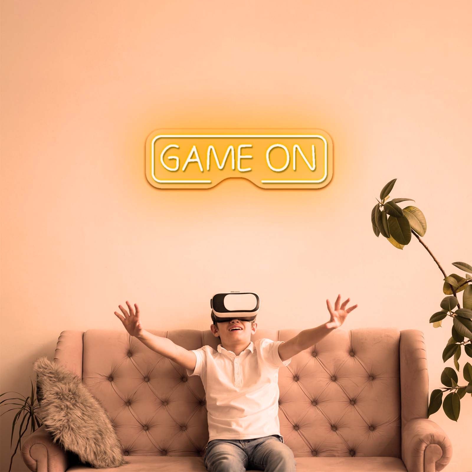Game On Neon Sign Game Room Decor Man Cave Neon Sign - Shineneon