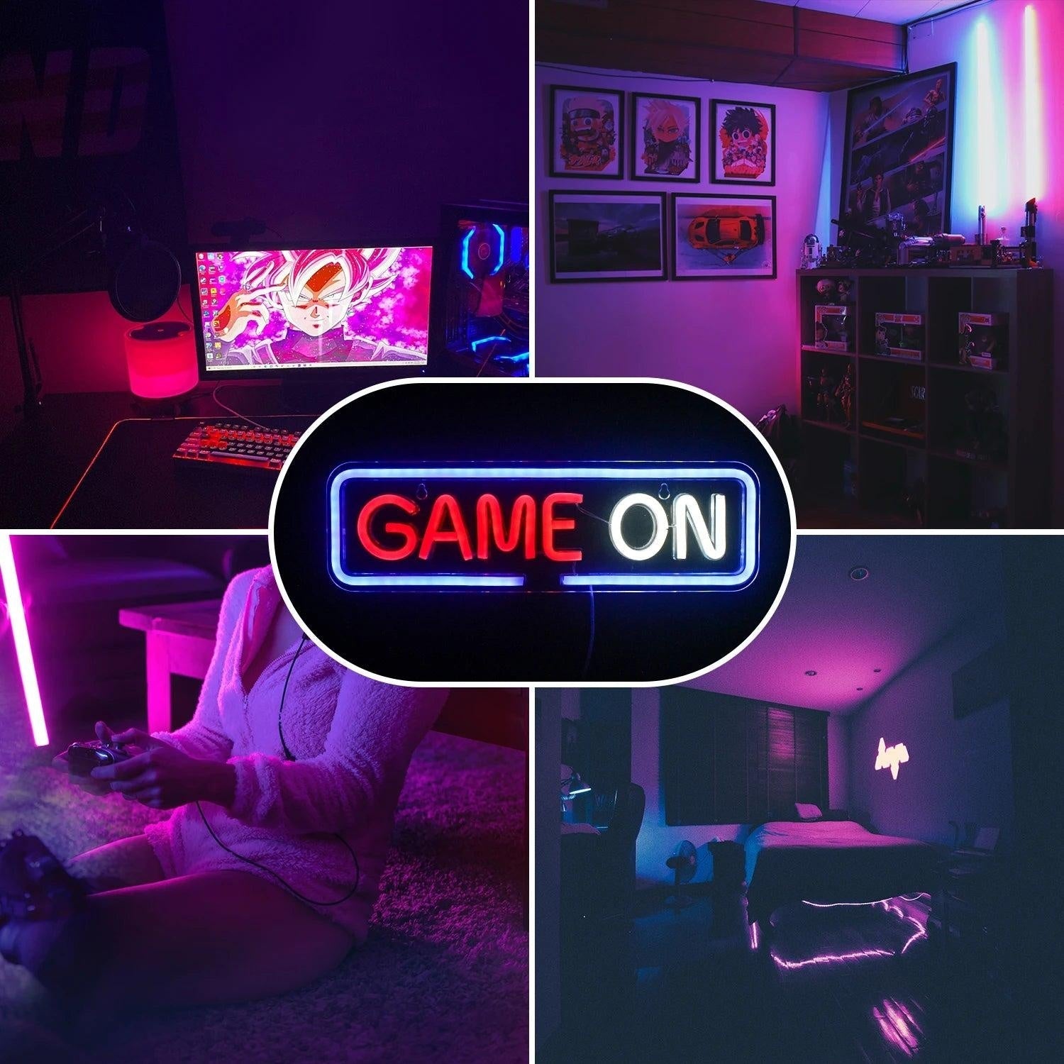 Game On Tri - Color Led Neon Sign For Gaming Room Decor - Shineneon