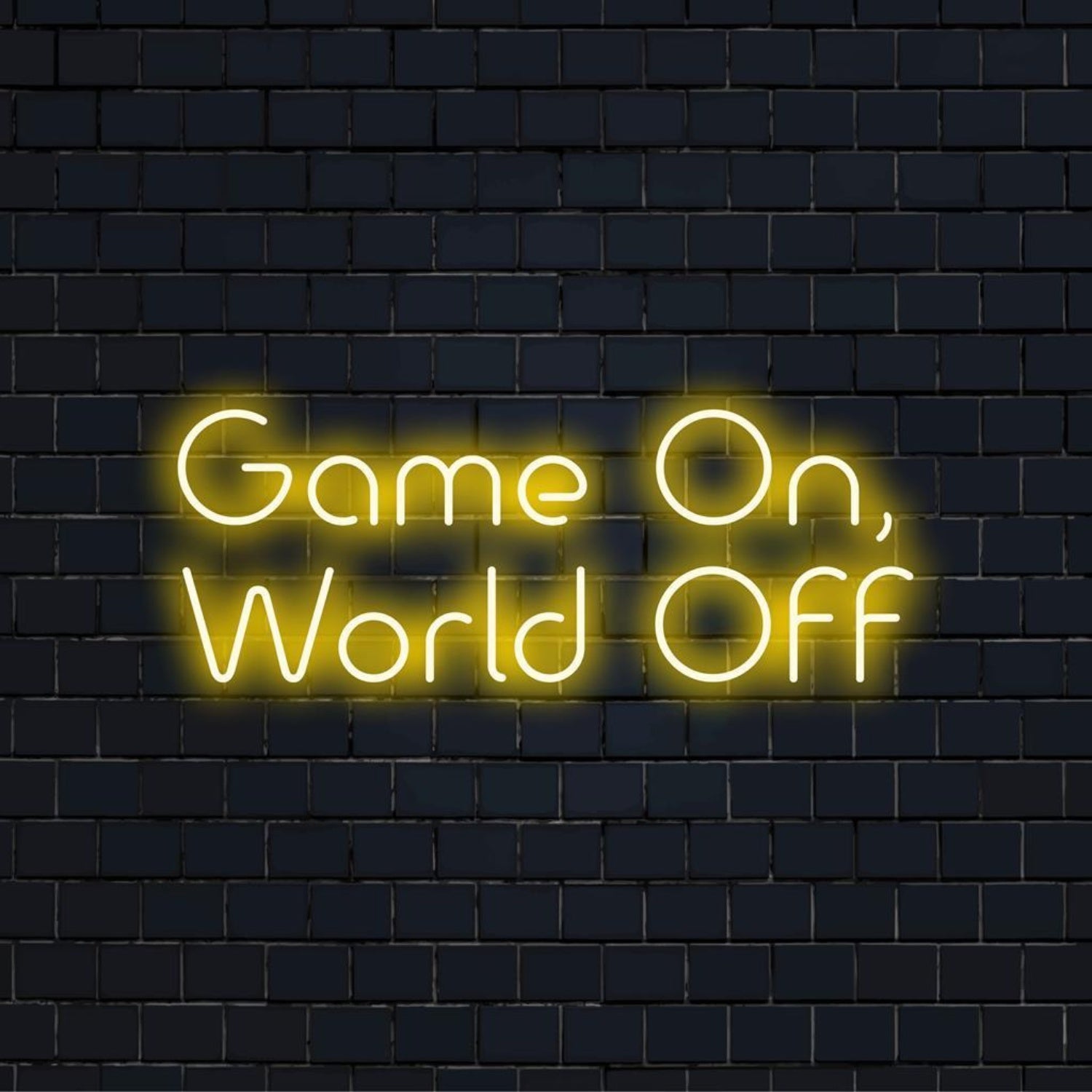 Game On World Off Bright Yellow Modern Led Neon Sign For Gaming Room Decor | Shineneon