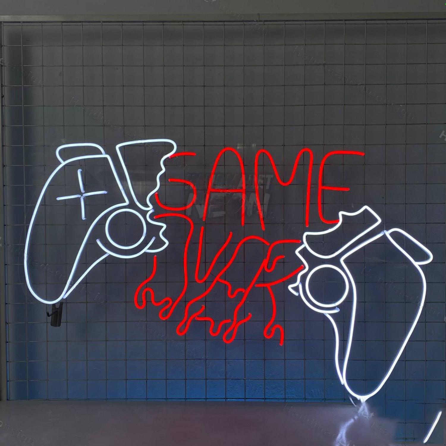 Game Over Led Neon Sign Game Controller Decor | Shineneon