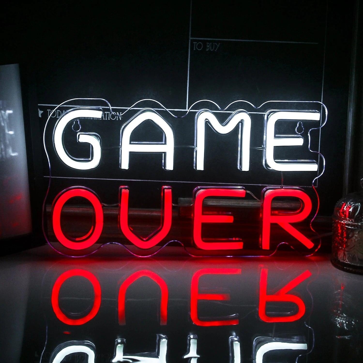 Game Over Led Neon Sign With Multicolor Lights For Gaming Room Decor | Shineneon