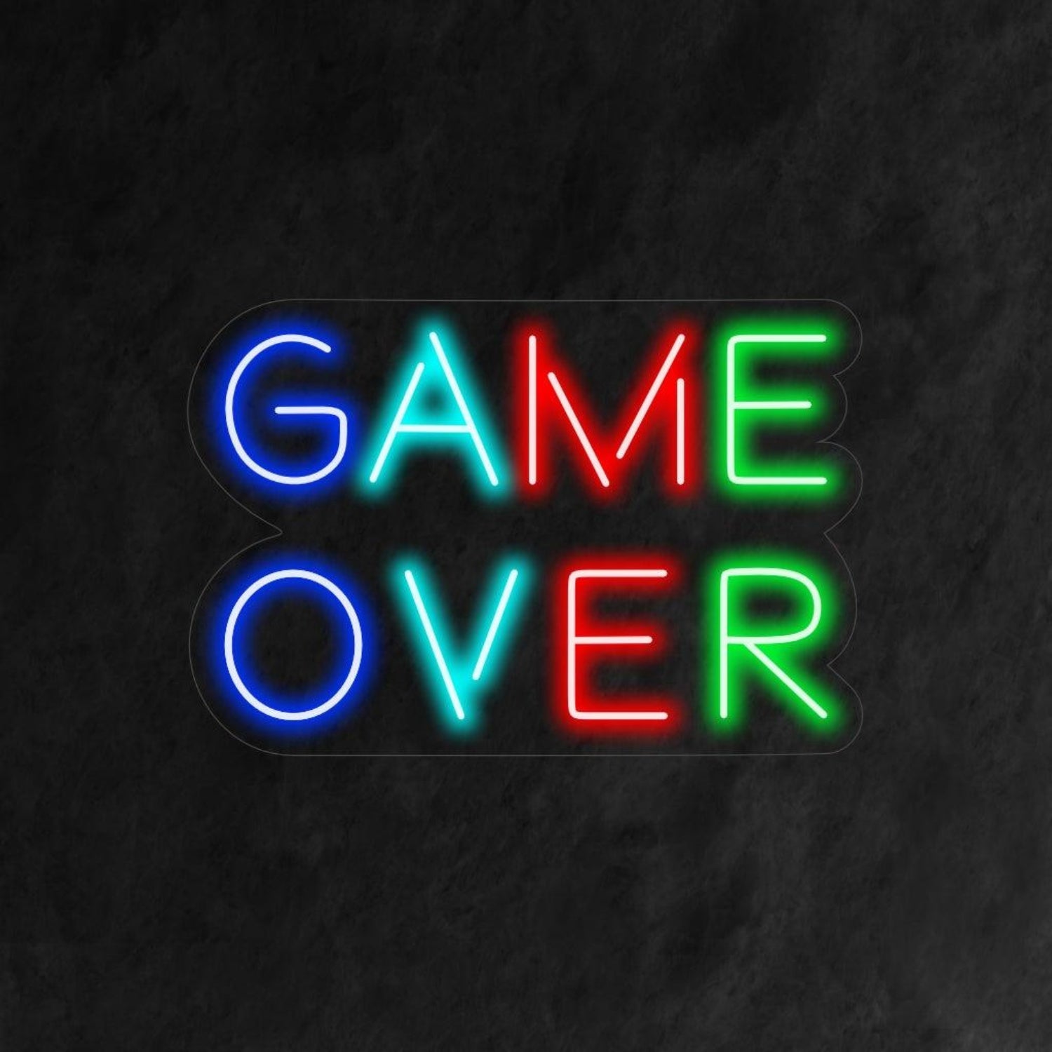 Game-Over Multicolor Led Neon Sign For Gaming Room Arcade Decor | Shineneon