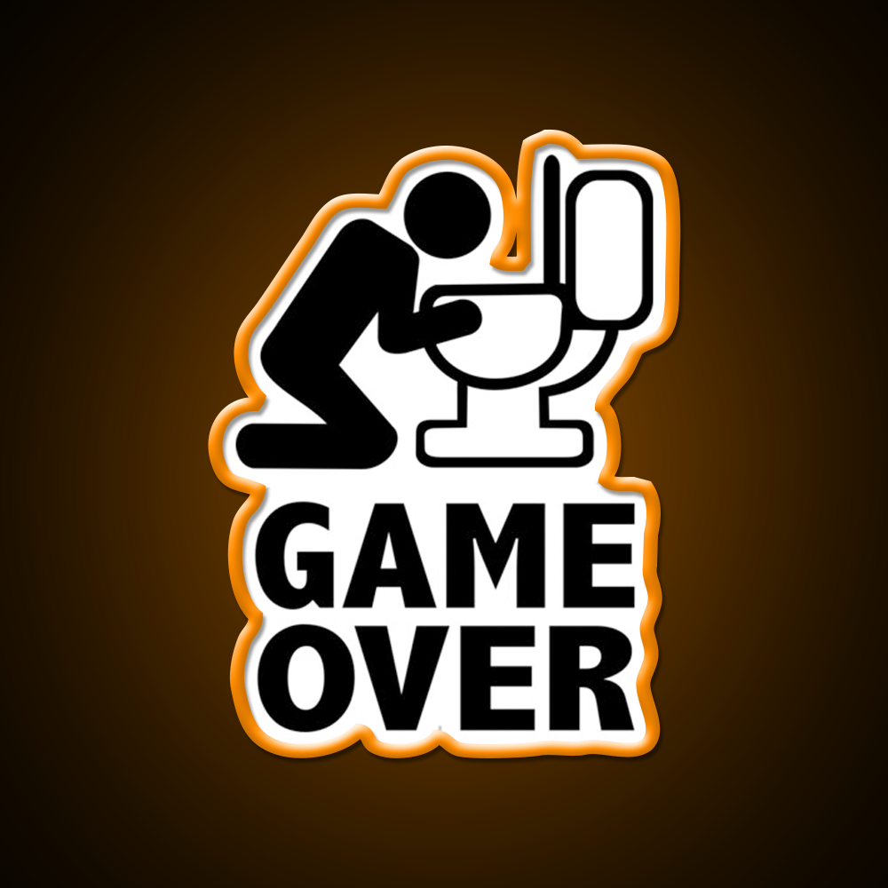 Game Over Puke Toilet Beer Bar Decor Led Neon Sign Rgb Color - LED neon sign view 6