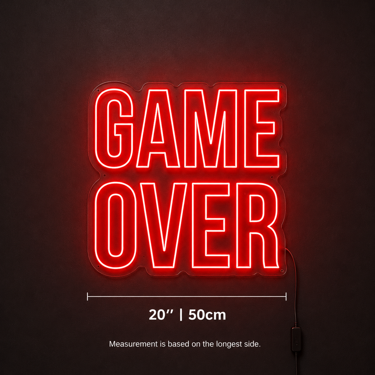 Game Over Text LED Neon Sign - 04 Size Image
