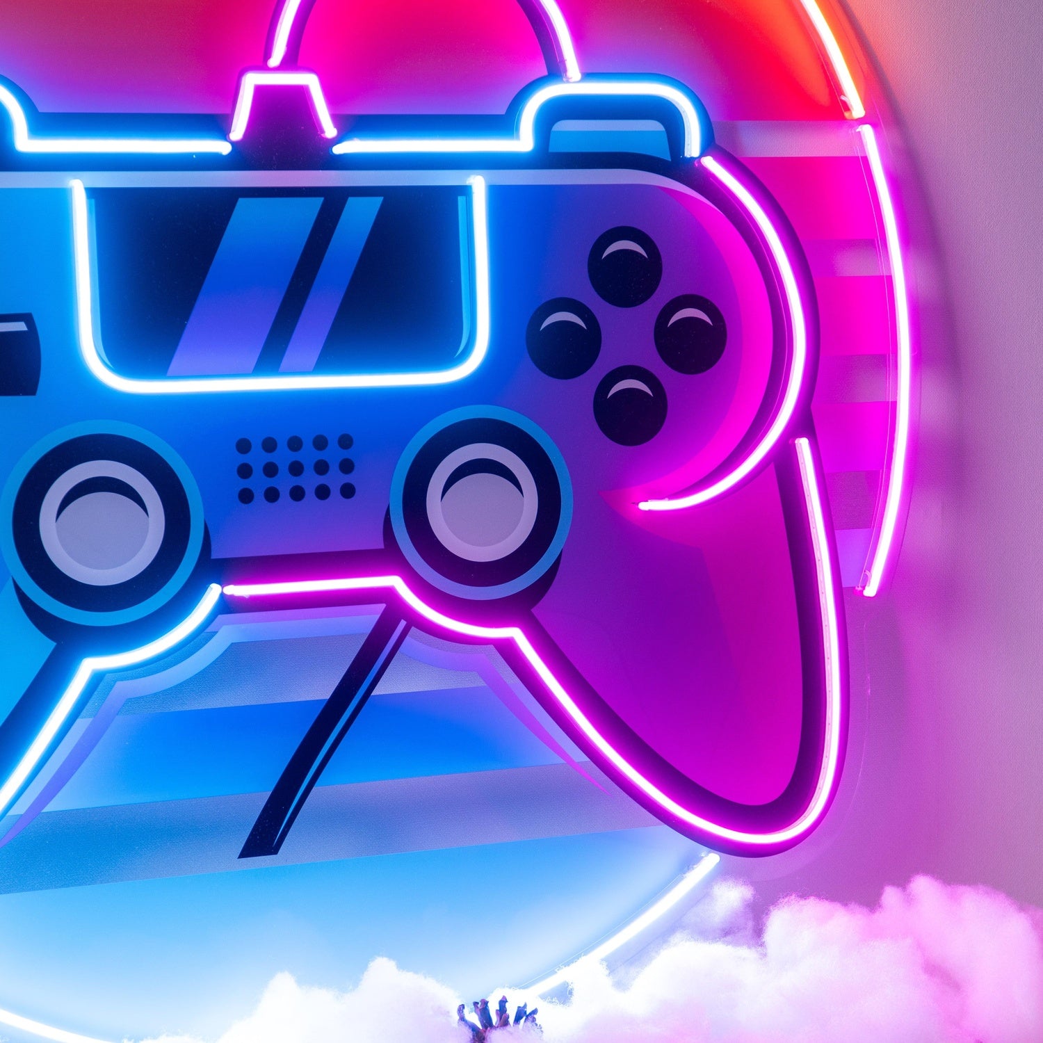 Game Plus Multicolor Retro Controller Uv Printed Led Neon Sign For Gaming Room Decor | Shineneon