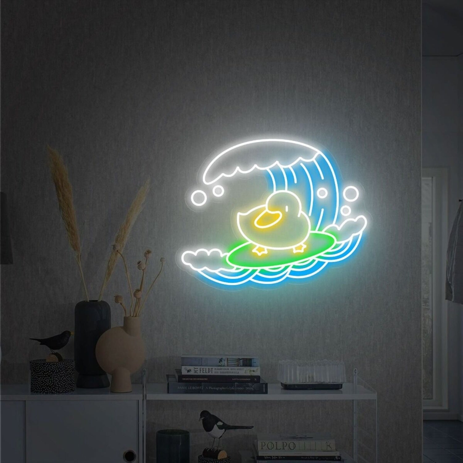 Game Room Bar Wedding With Vibrant Surf Duck Led Neon Sign - Shineneon