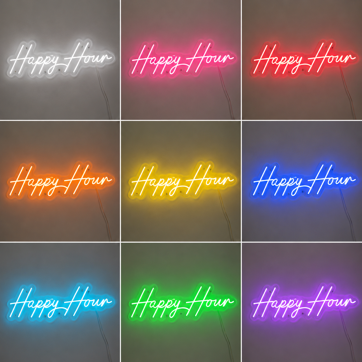 Game Room Basement Lounge Wall Decor LED Neon Sign color grid