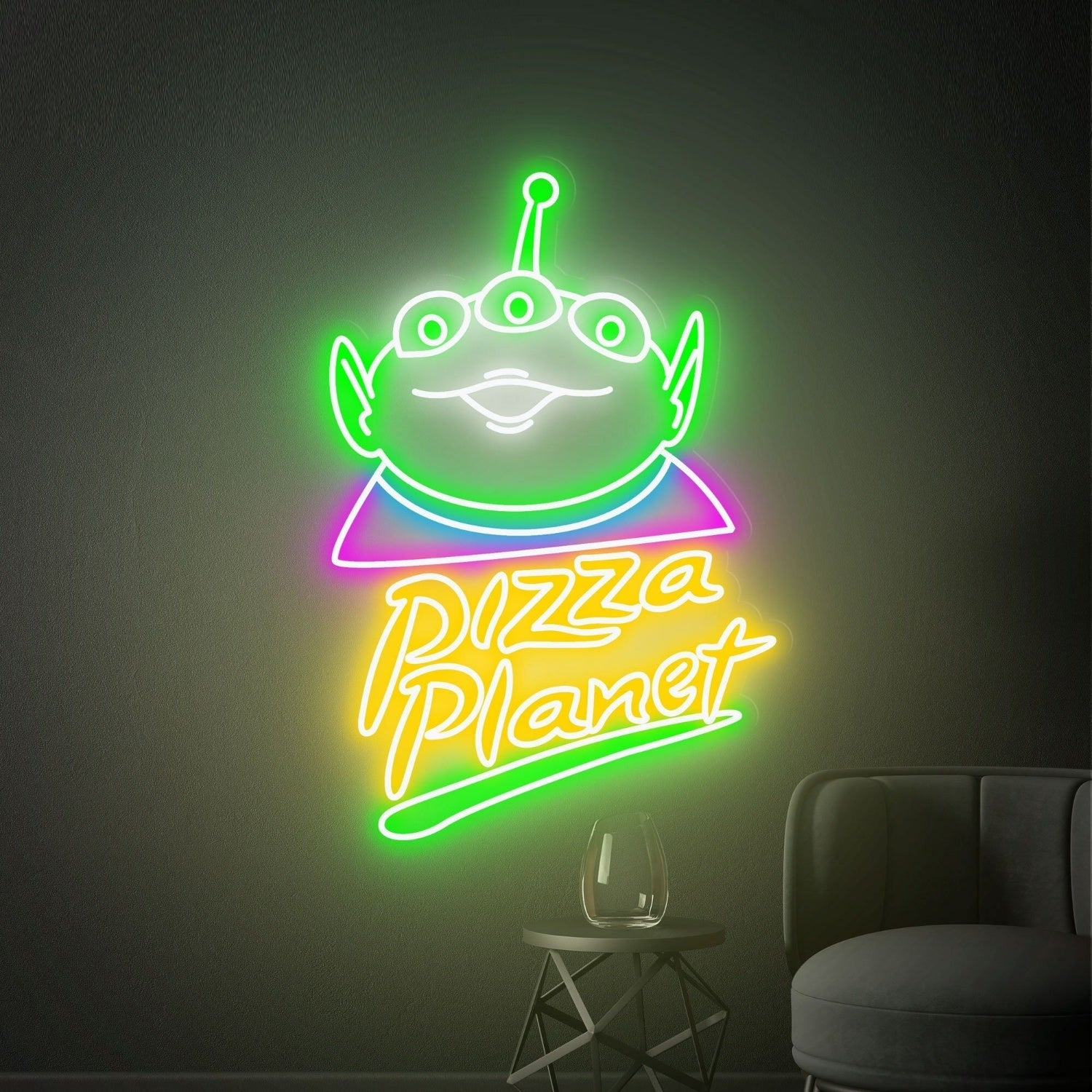 Game Room Movie Night With Pizza Planet Led Neon Sign - Shineneon