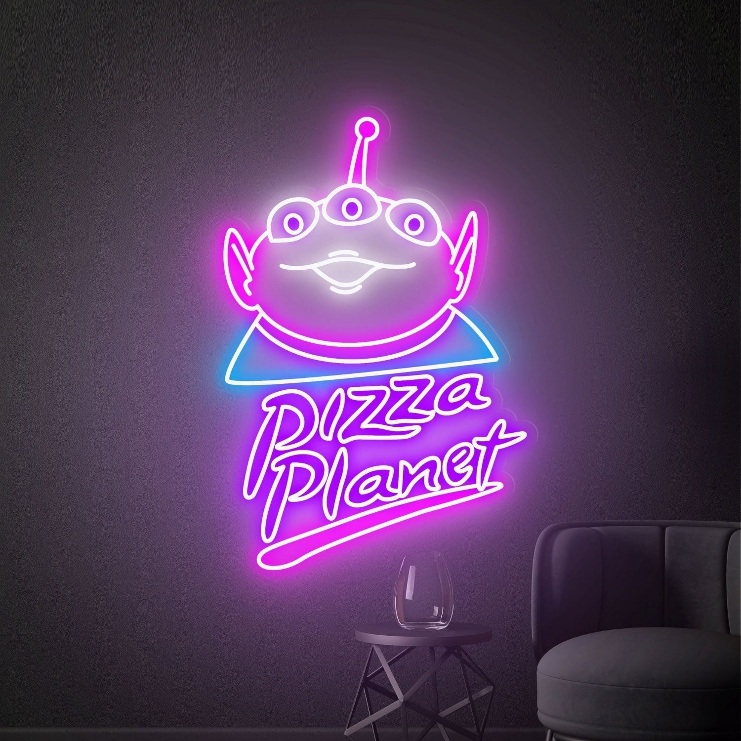Game Room Movie Night With Pizza Planet Led Neon Sign - Shineneon