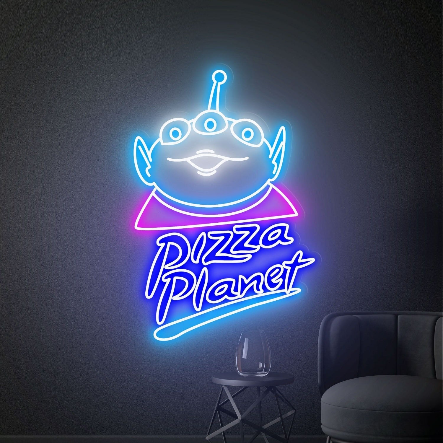 Game Room Movie Night With Pizza Planet Led Neon Sign - Shineneon