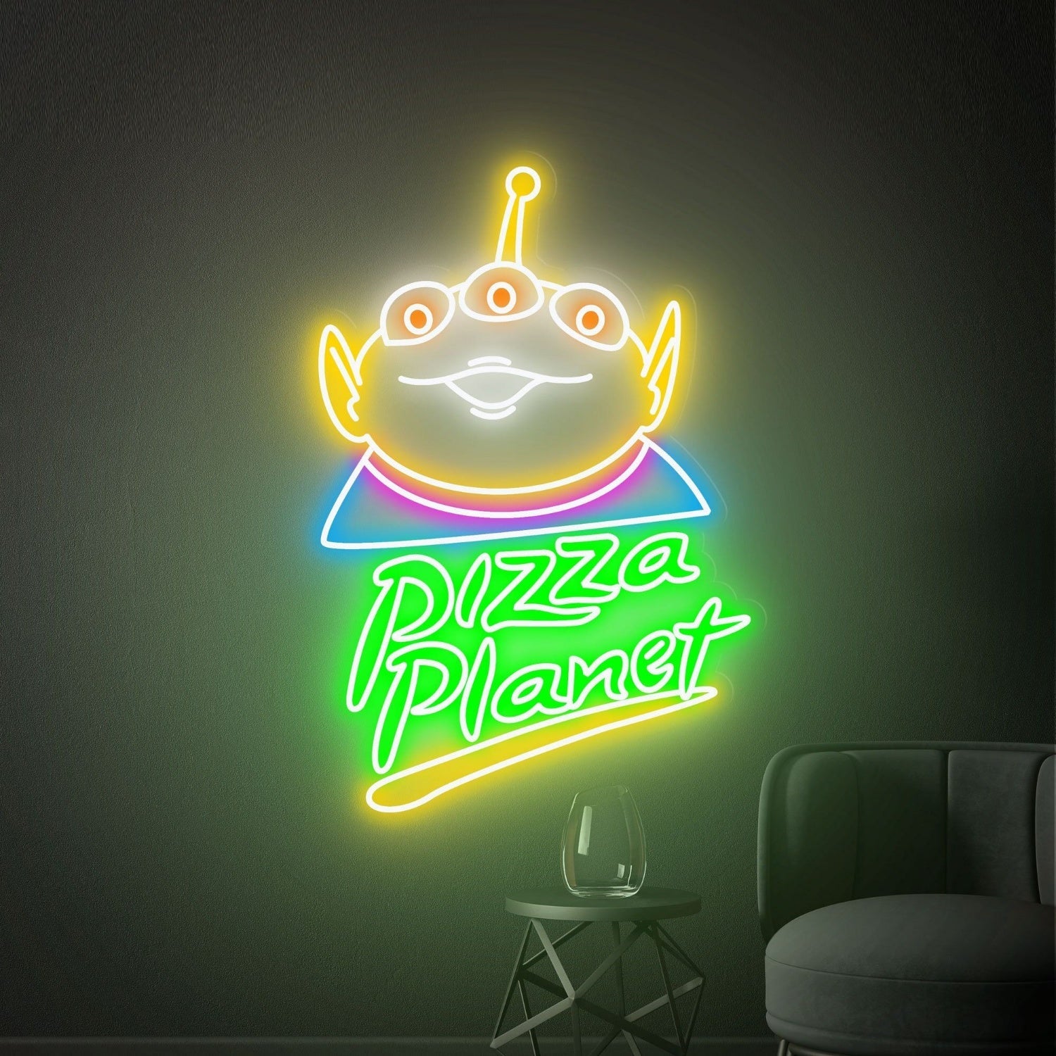 Game Room Movie Night With Pizza Planet Led Neon Sign - Shineneon