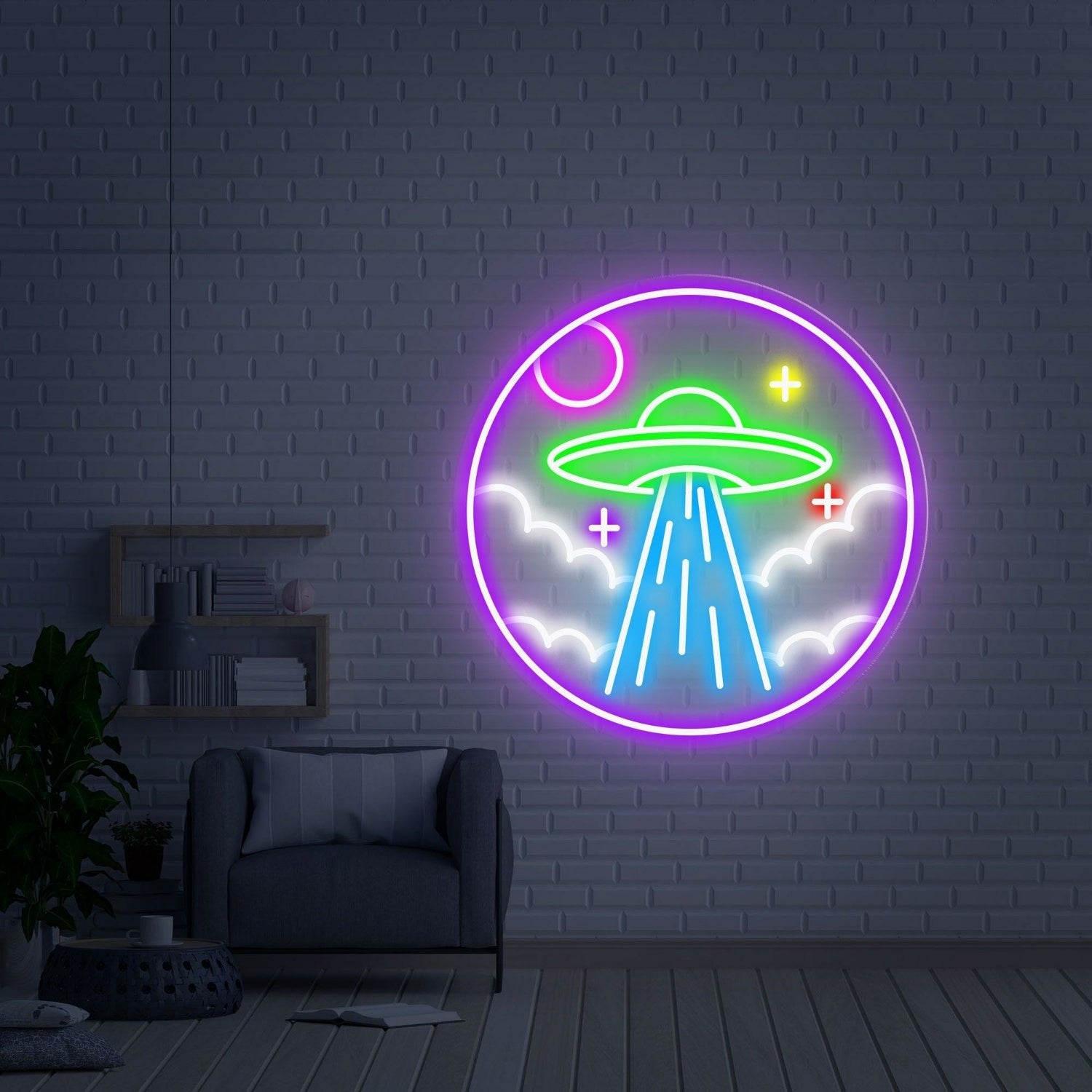 Game Room To Wedding Ufo Led Neon Sign - Shineneon
