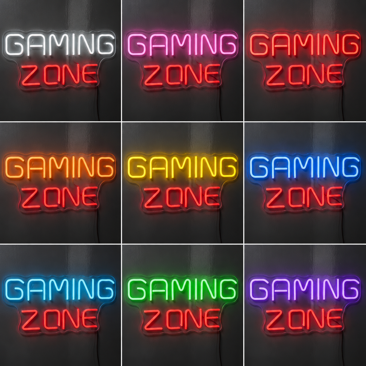 Game Room Wall Decor LED Neon Sign color grid