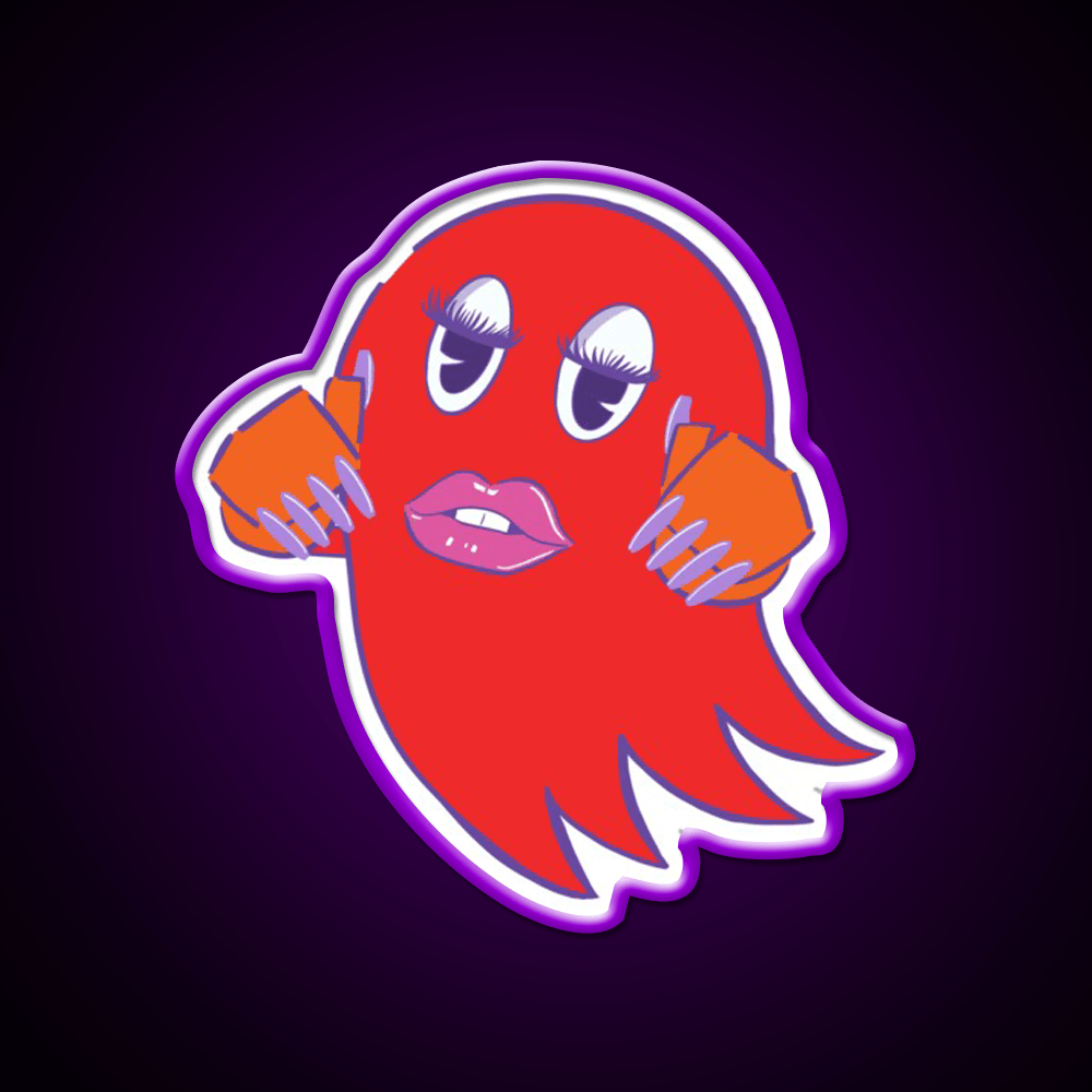 Gamer Ghost Red Nail Salon Led Neon Sign Rgb Color - Shineneon