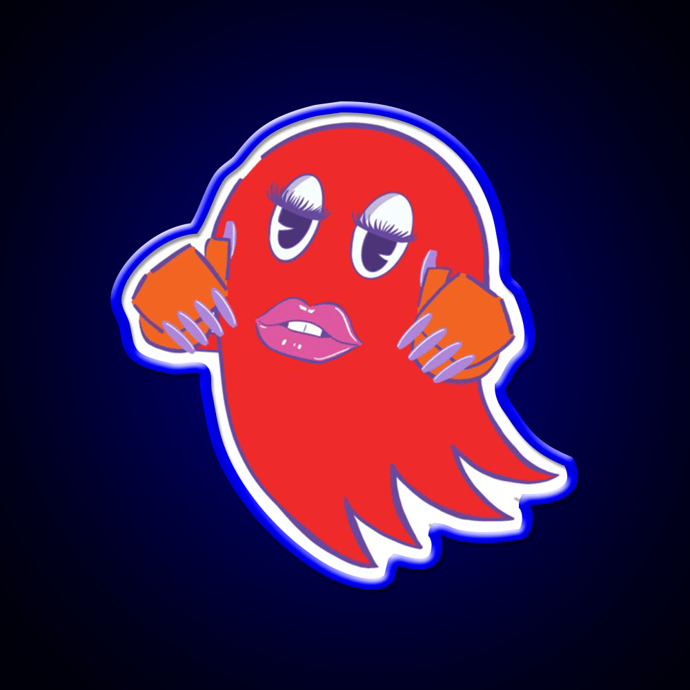 Gamer Ghost Red Nail Salon Led Neon Sign Rgb Color - Shineneon