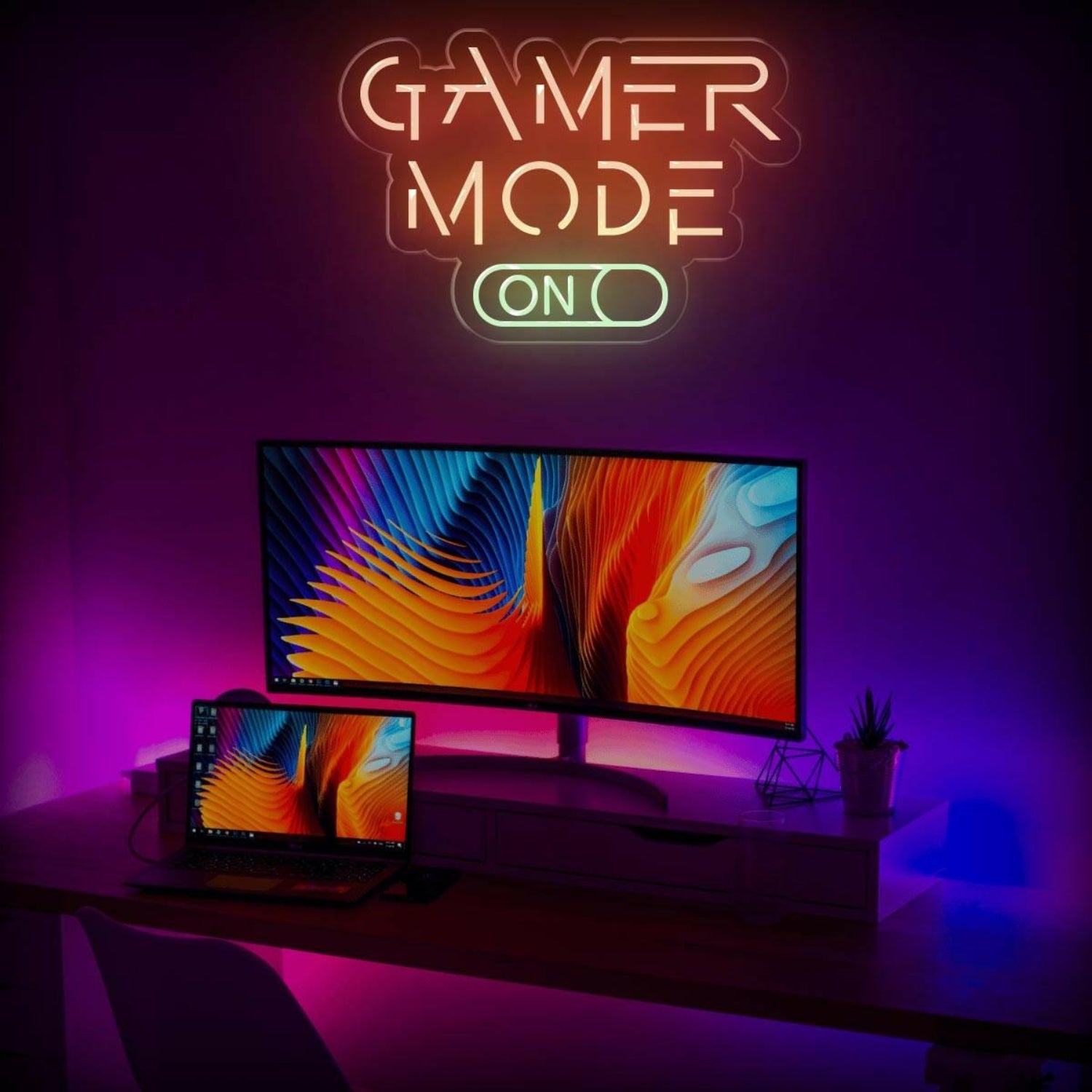 Gamer Mode On Switch Design Led Neon Sign For Gaming Room Decor | Shineneon