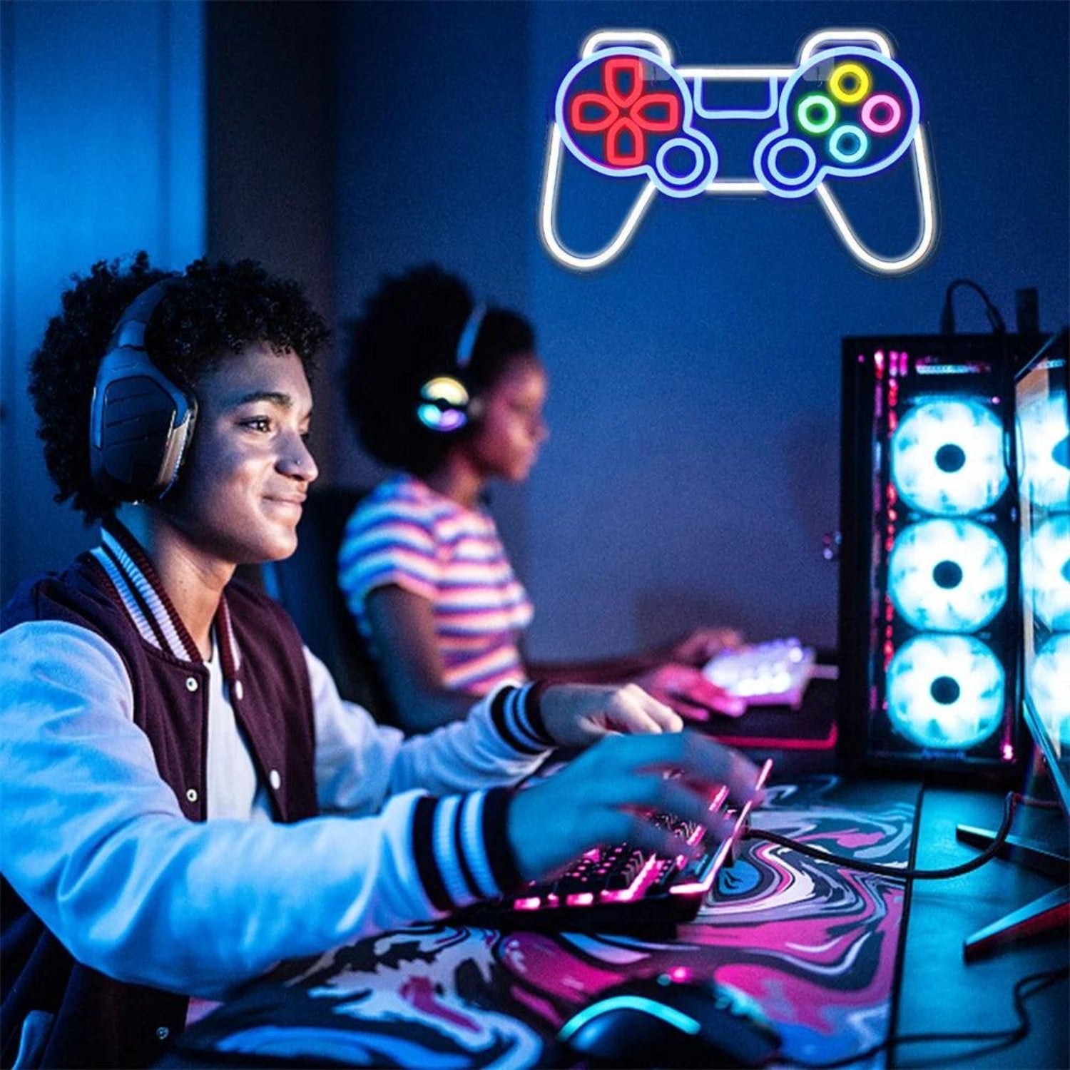 Gamer Multicolor Retro Game Controller Led Neon Sign For Gaming Room Man Cave | Shineneon