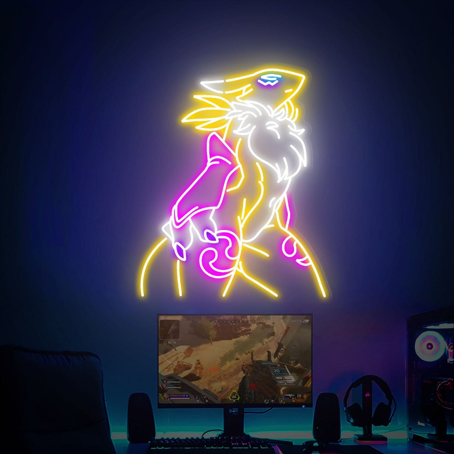 Gamer Space Digimon Renamon Led Neon Sign For Home | Shineneon