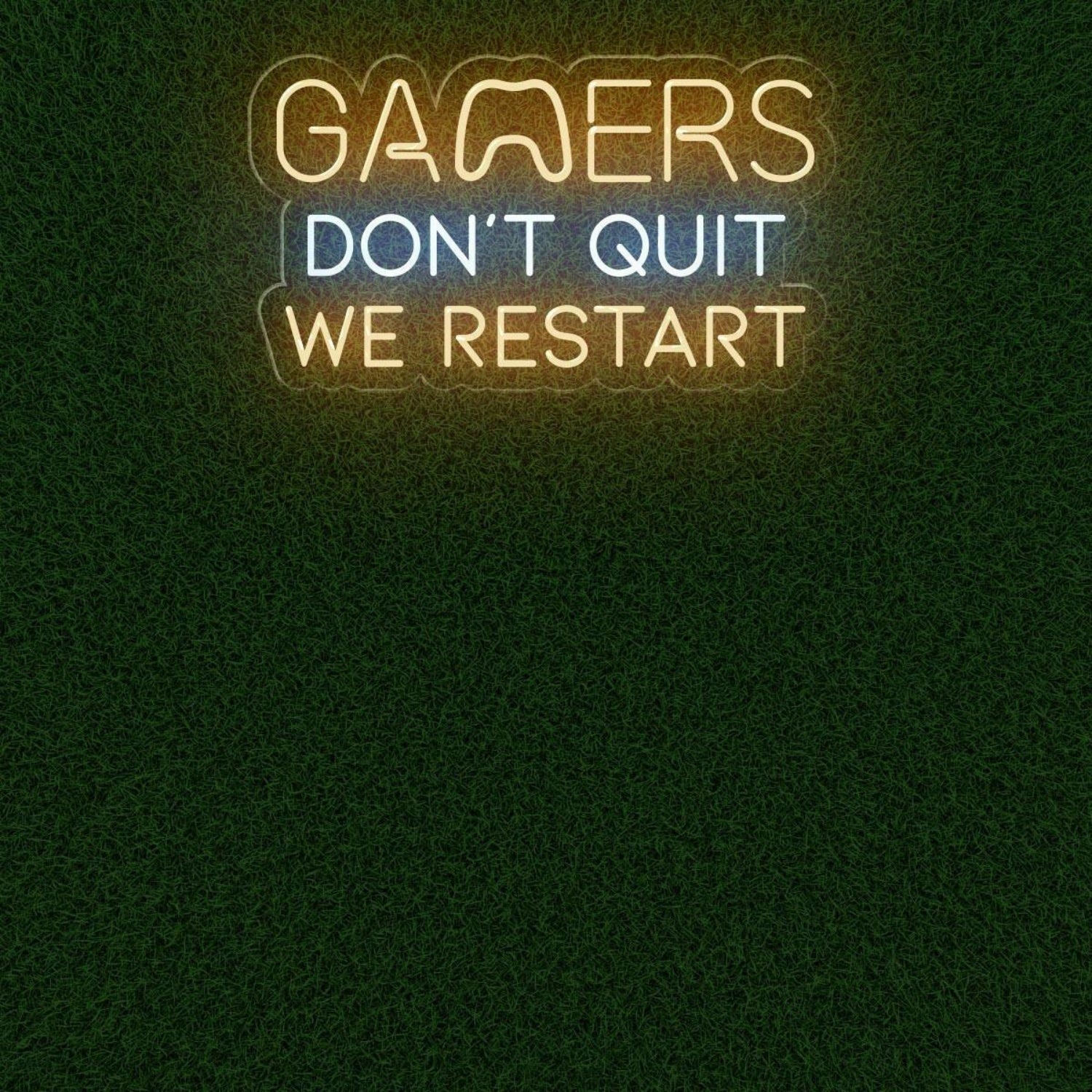 Gamers Dont Quit Yellow-Blue Led Neon Sign For Gaming Room | Shineneon