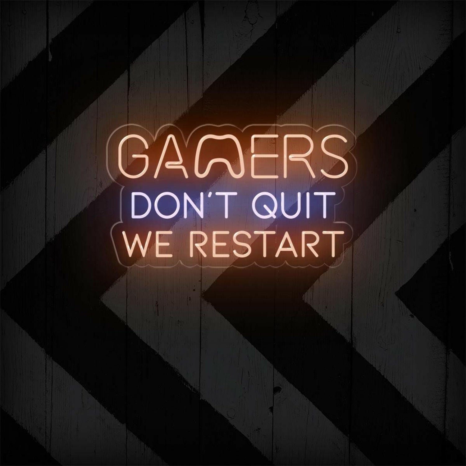 Gamers Dont Quit Yellow-Blue Led Neon Sign For Gaming Room | Shineneon